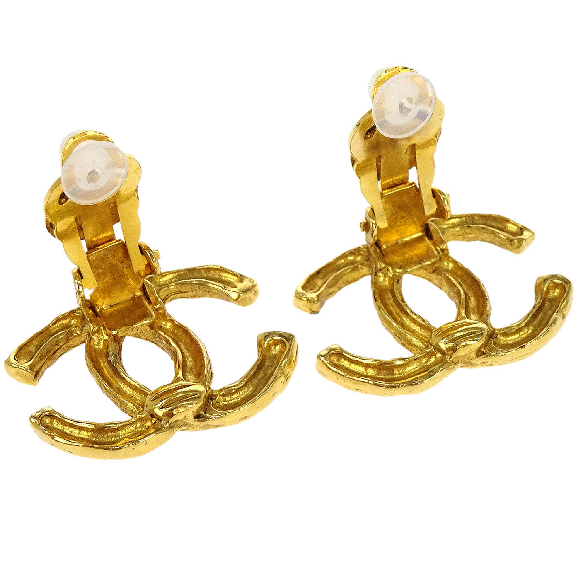 Chanel CC Earrings Clip-On Gold