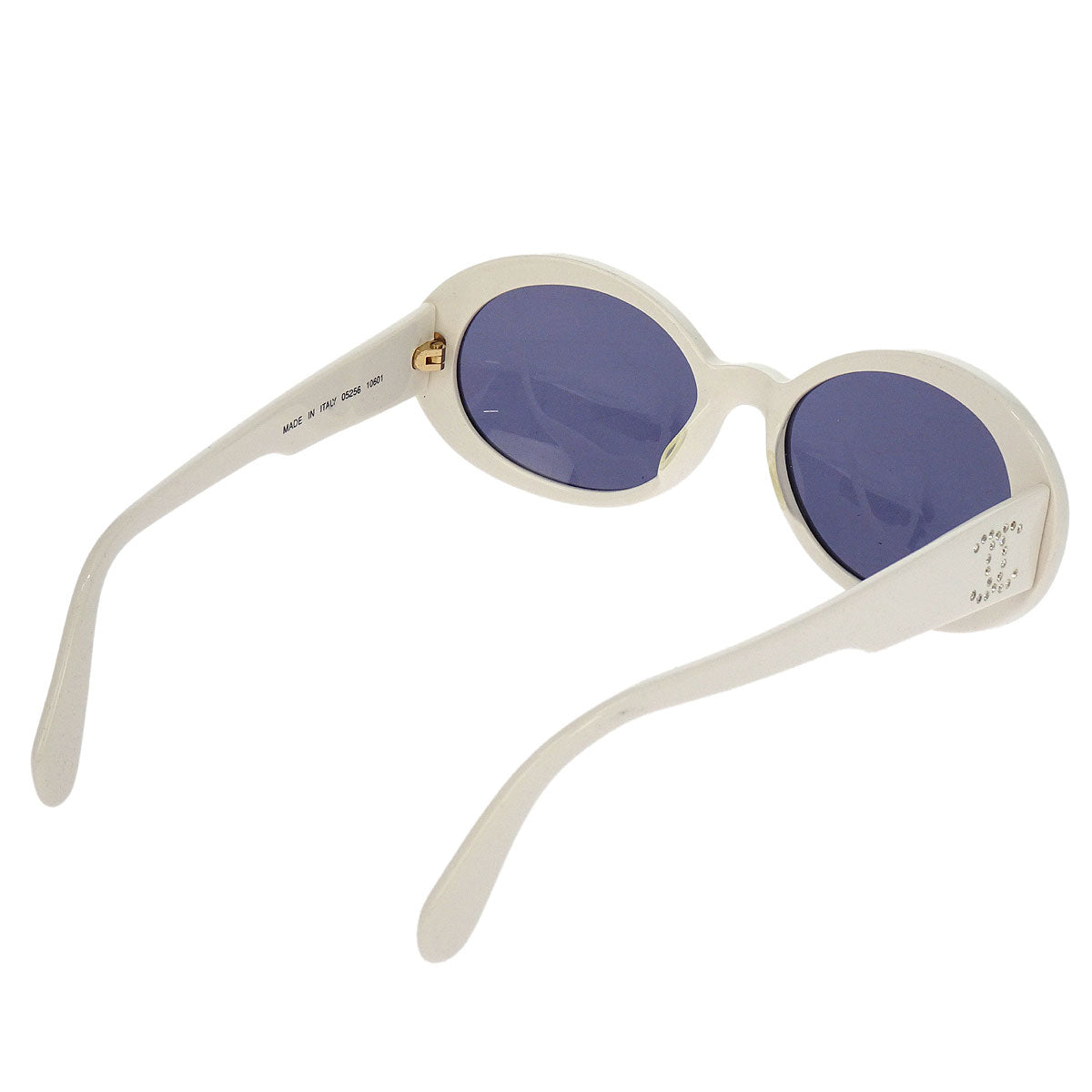Chanel Sunglasses Eyewear Black White Rhinestone Small Good