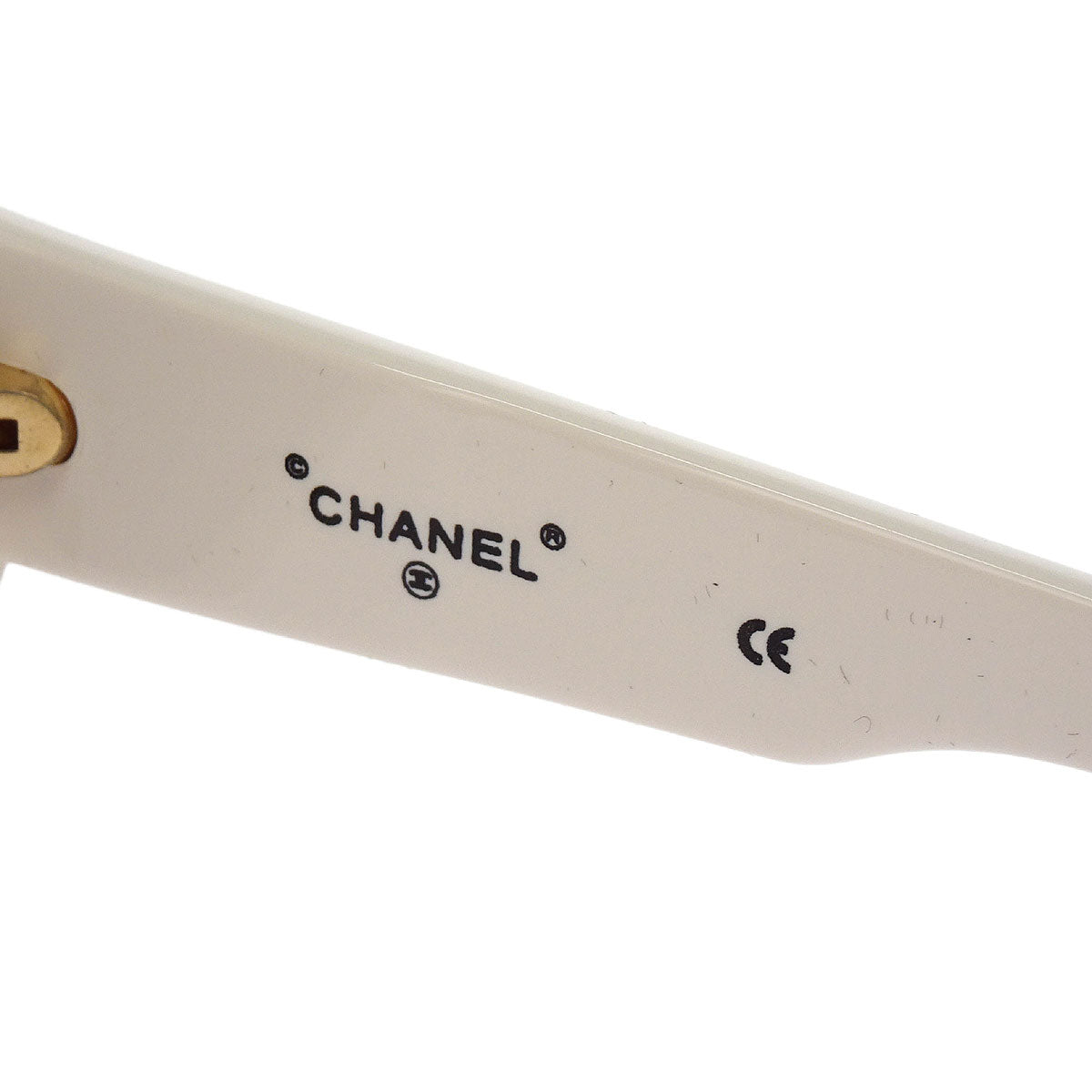 Chanel Sunglasses Eyewear Black White Rhinestone Small Good