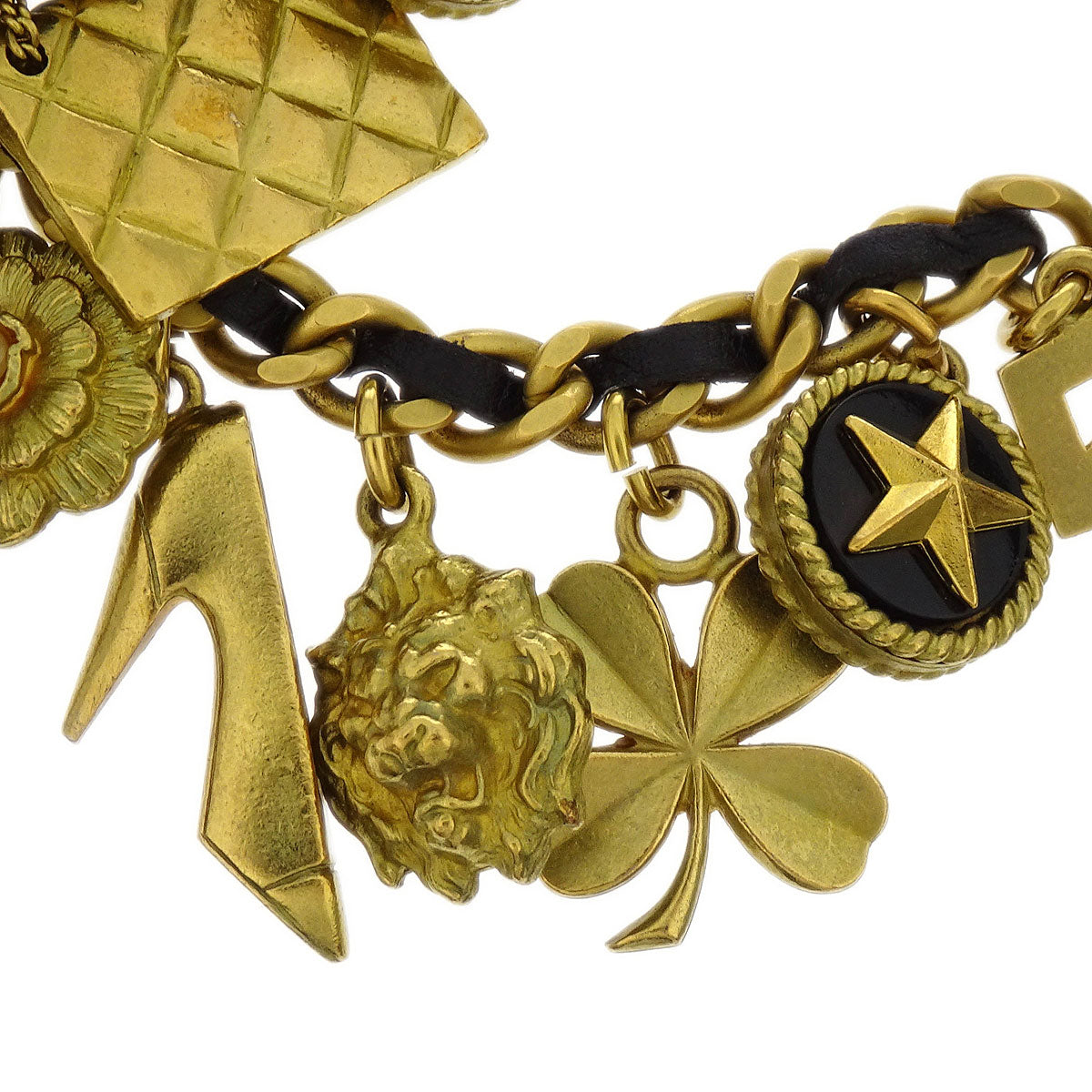 Chanel CC Icon Chain Belt Costume Pearl Gold Black 94A