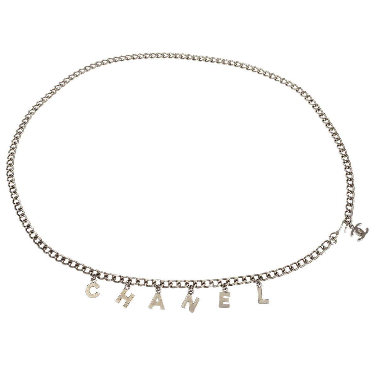 Chanel Chain Belt Silver CC Small Good 04V