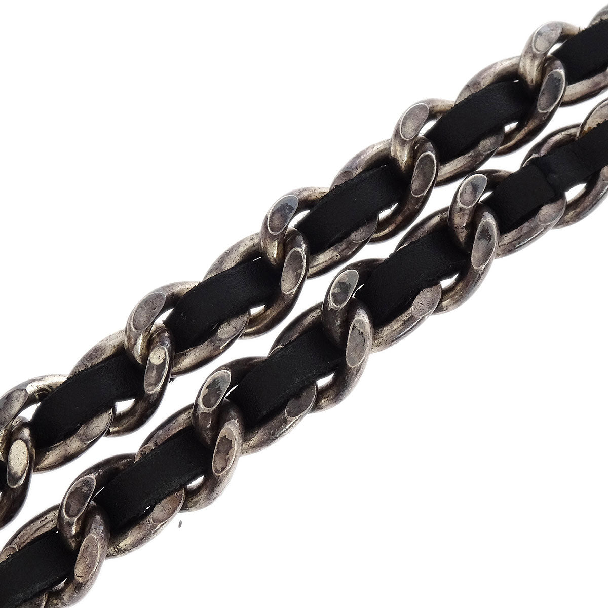 Chanel Silver Black CC Chain Belt 96P Small Good