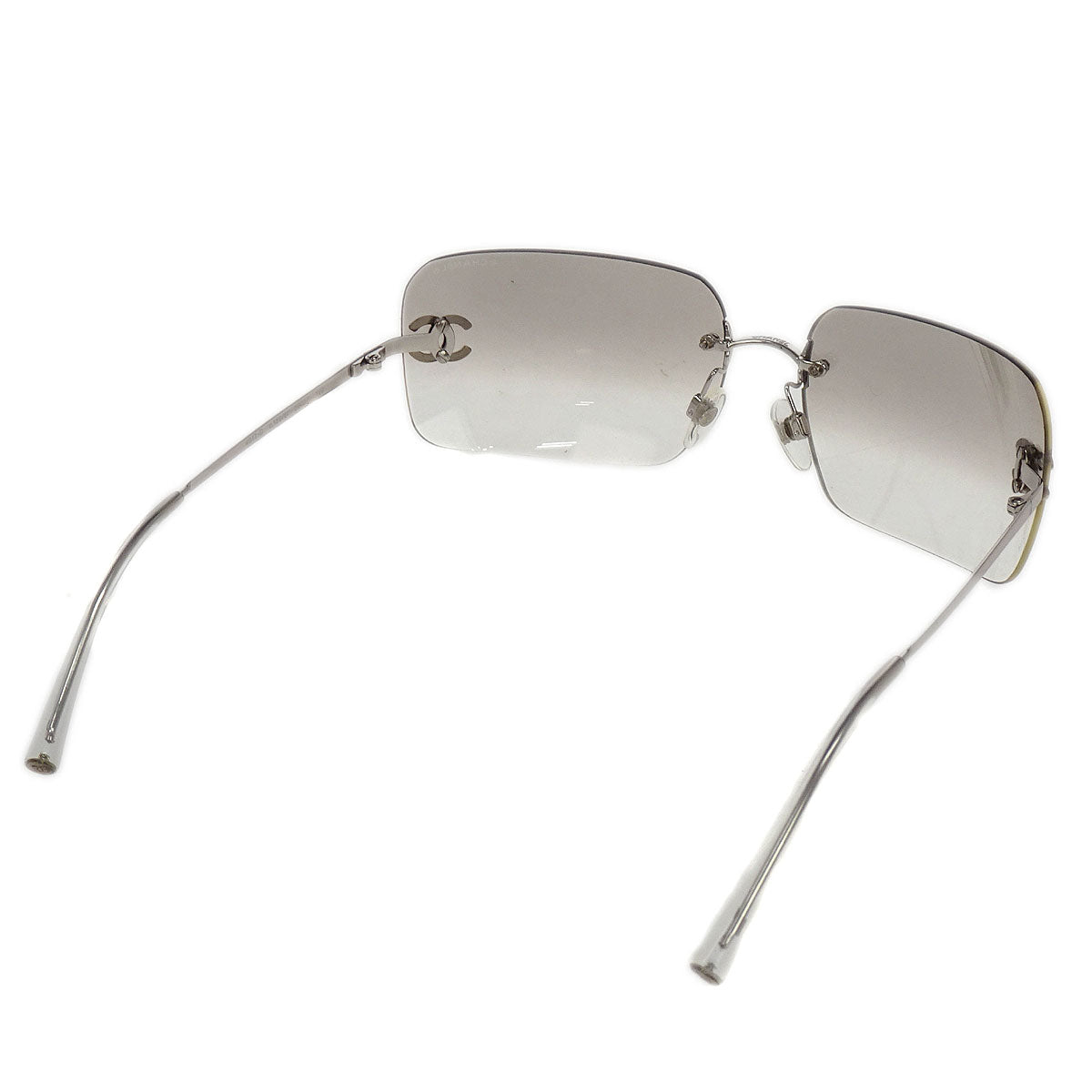 Chanel Sunglasses Eyewear Gray Rhinestone Small Good