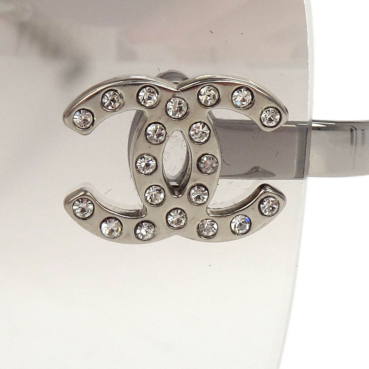 Chanel Sunglasses Eyewear Gray Rhinestone Small Good