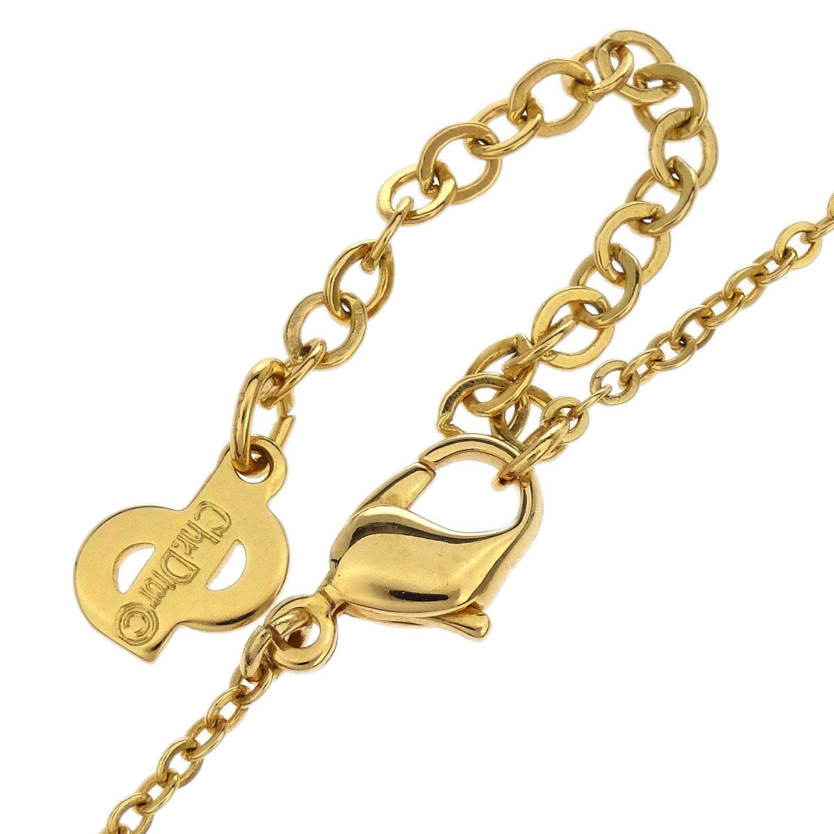 Christian Dior Necklace Pendant Gold Rhinestone