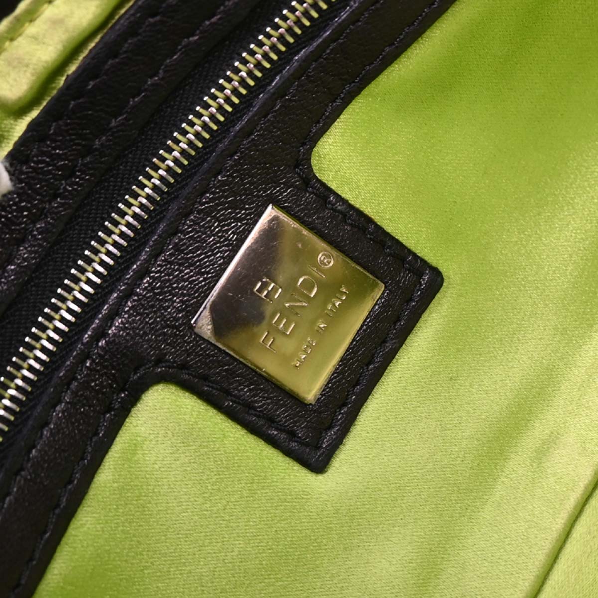 Fendi Black Lambskin Baguette Handbag