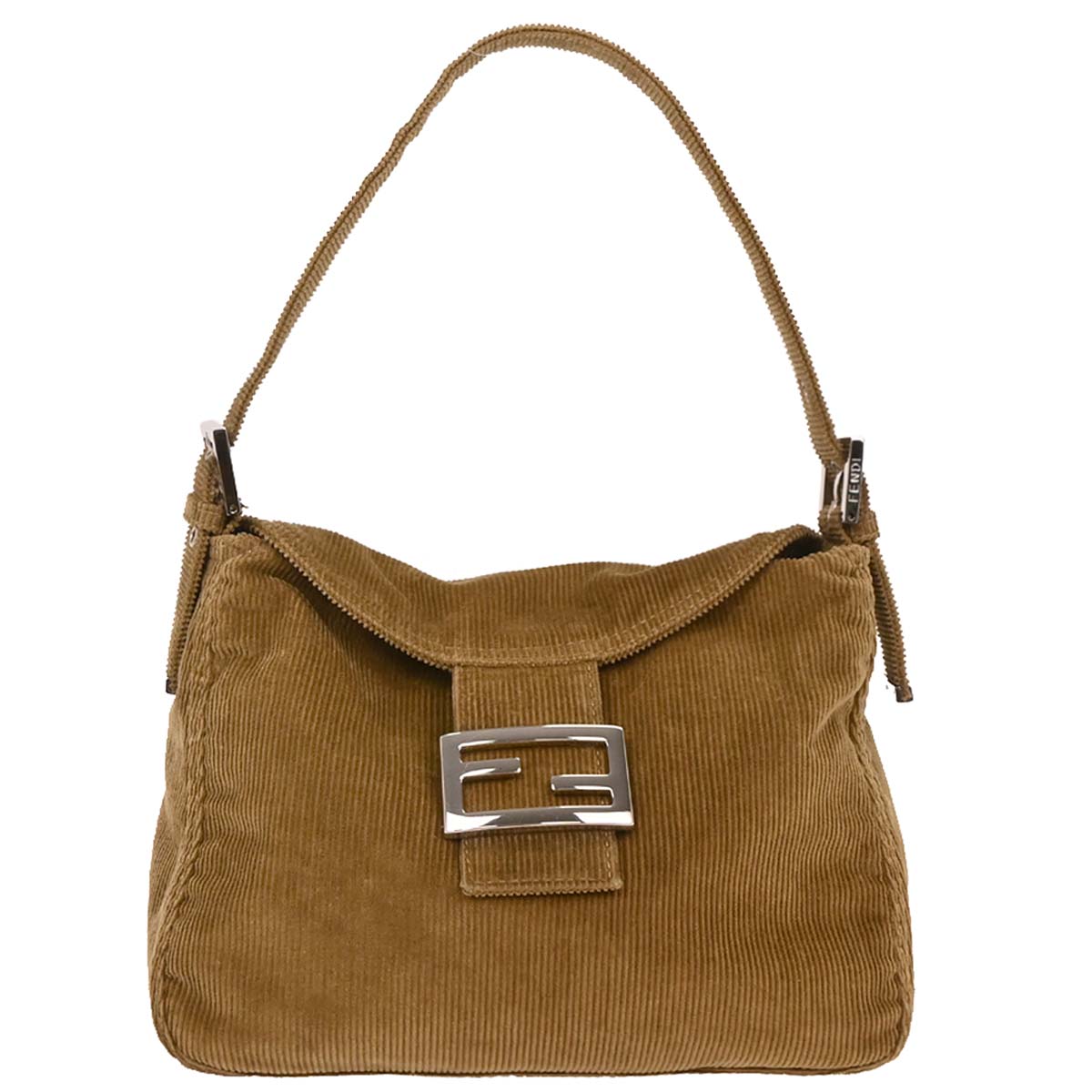 Fendi Brown Corduroy Handbag
