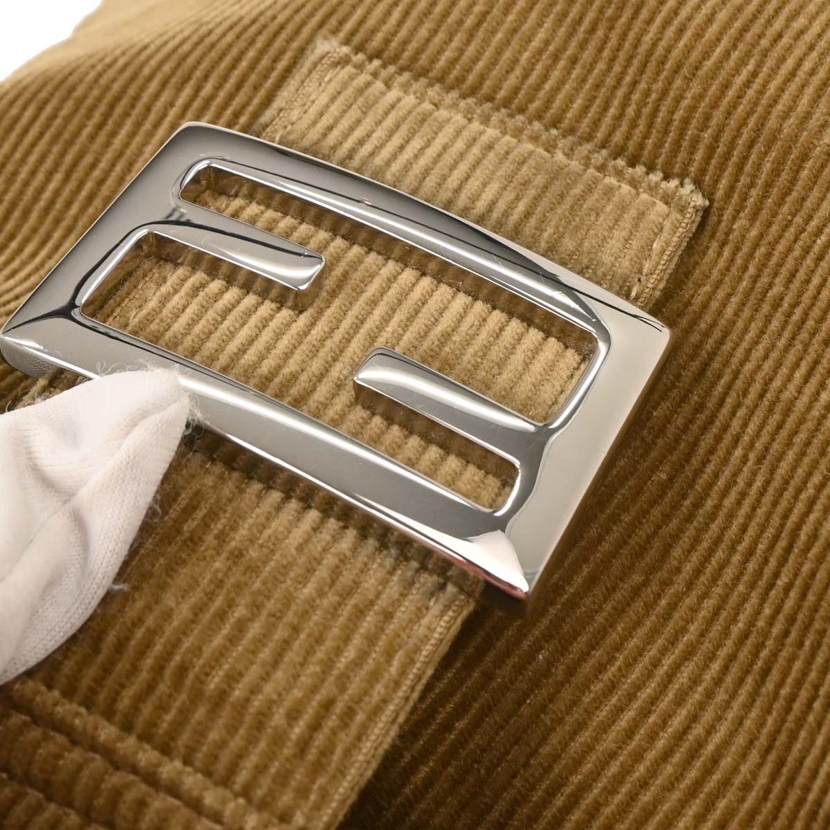Fendi Brown Corduroy Handbag