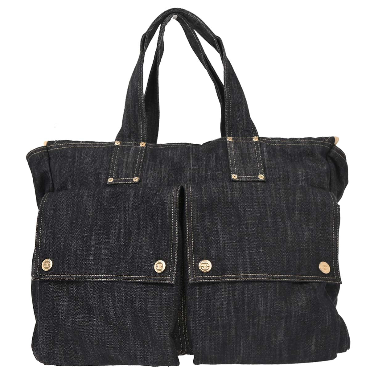 Chanel 2005-2006 Navy Denim Tote Bag