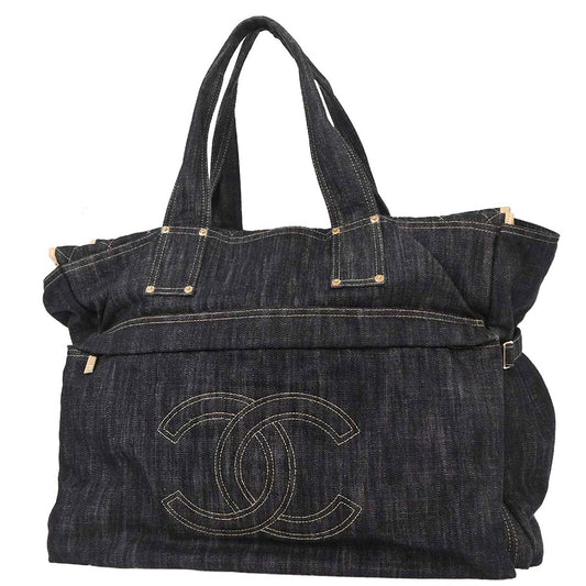 Chanel 2005-2006 Navy Denim Tote Bag