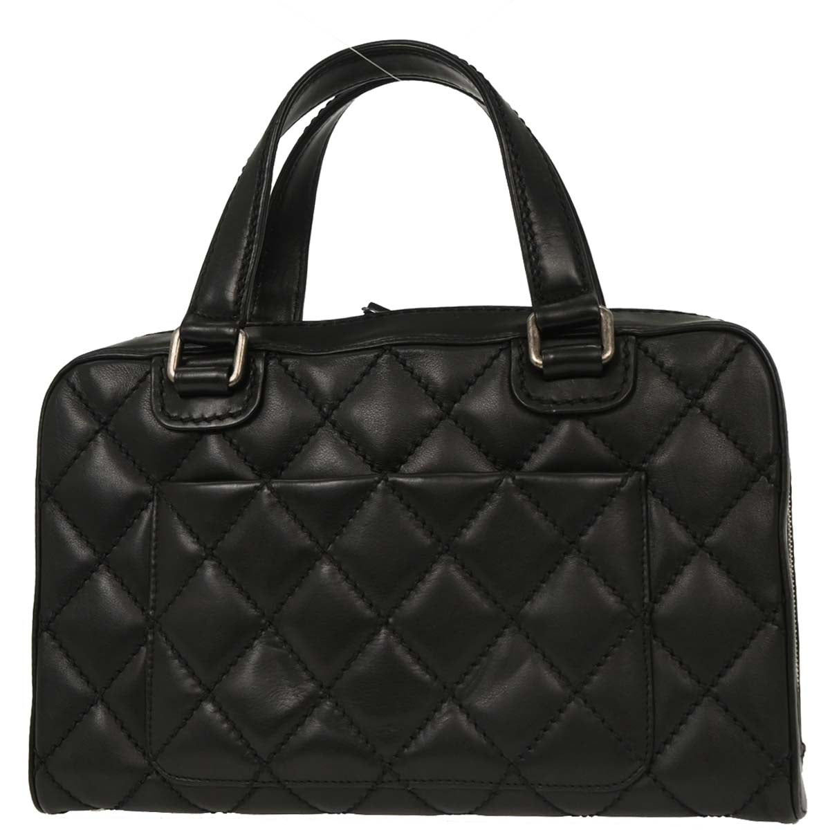 Chanel Black Calfskin Wild Stitch Top Handle Handbag