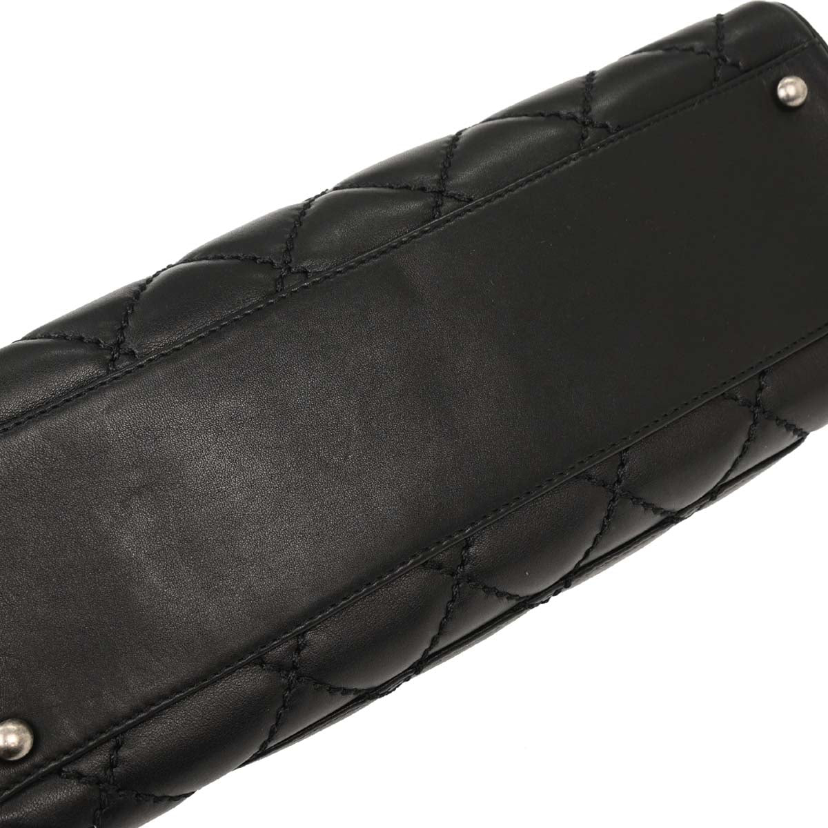 Chanel Black Calfskin Wild Stitch Top Handle Handbag