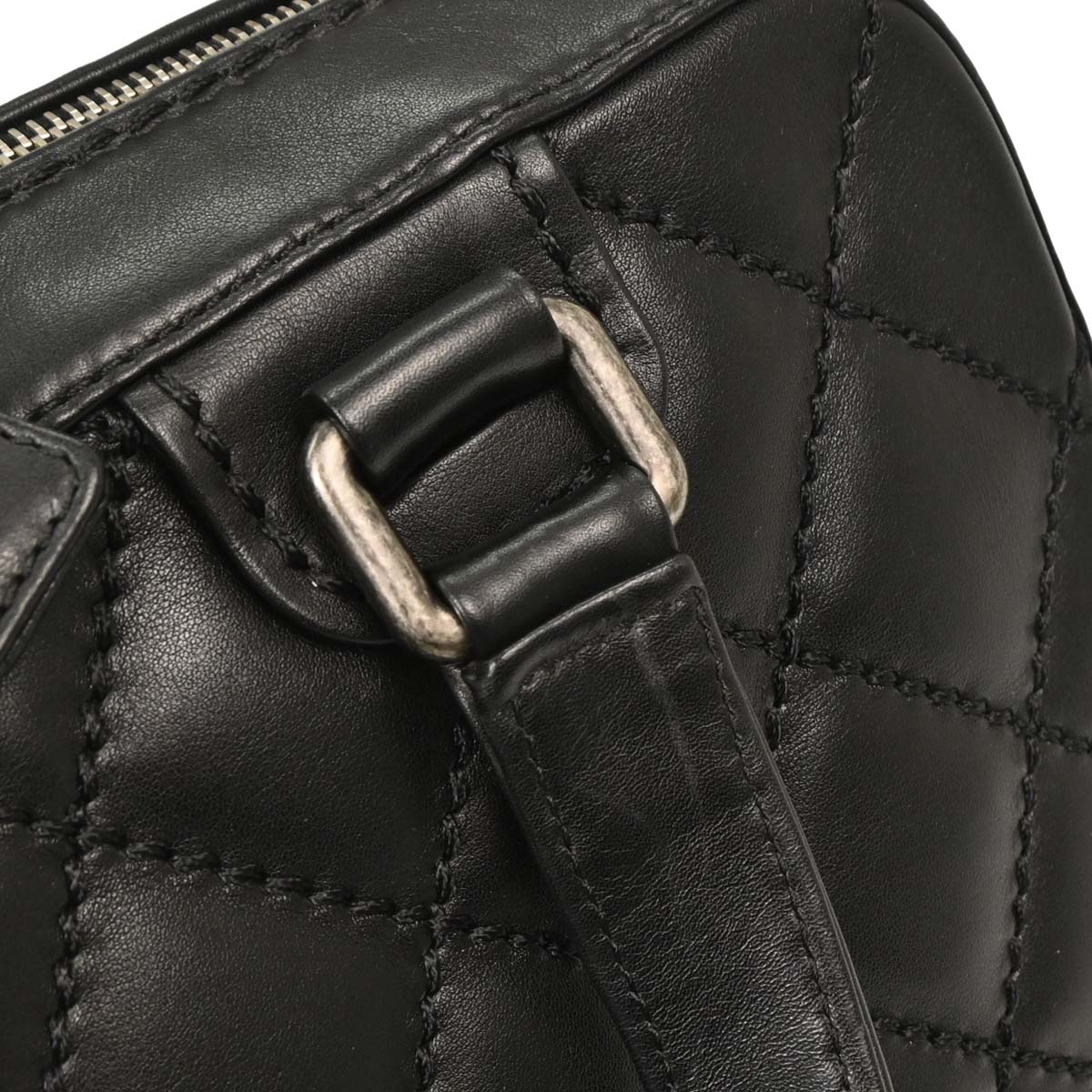 Chanel Black Calfskin Wild Stitch Top Handle Handbag