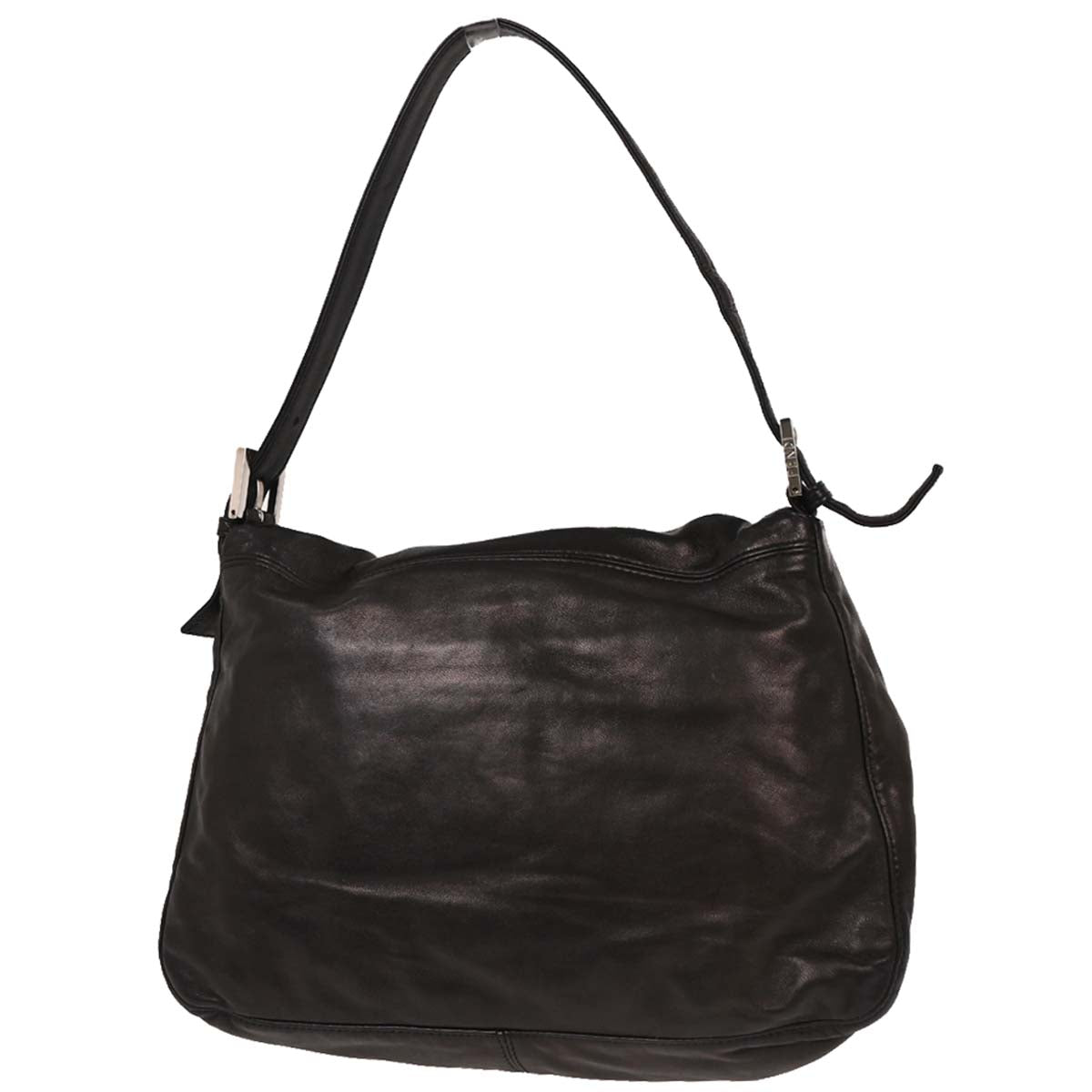 Fendi Black Lambskin Baguette Mamma Handbag