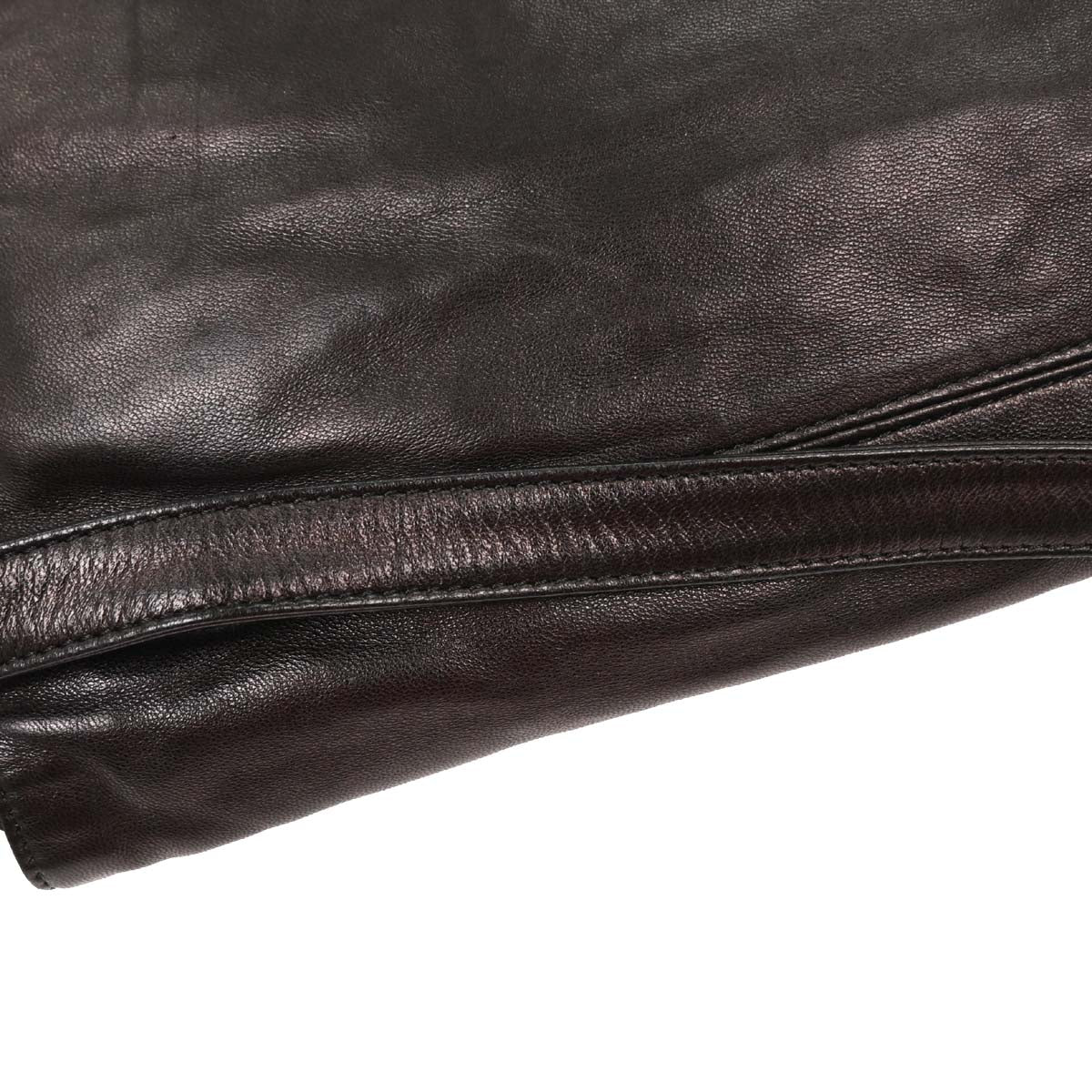 Fendi Black Lambskin Baguette Mamma Handbag