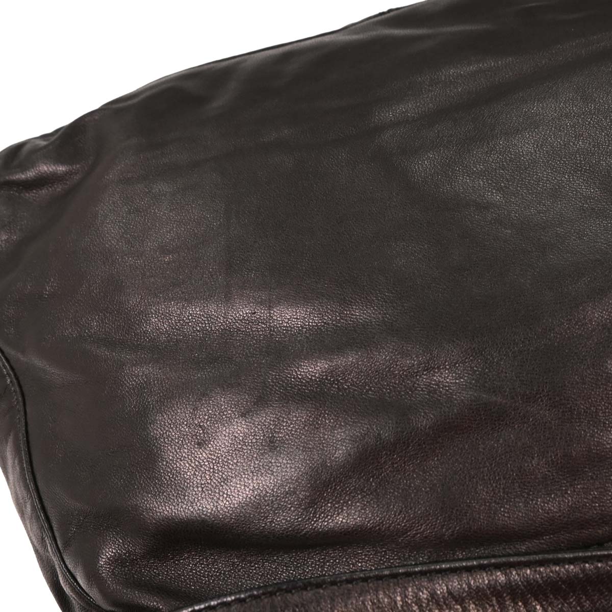 Fendi Black Lambskin Baguette Mamma Handbag