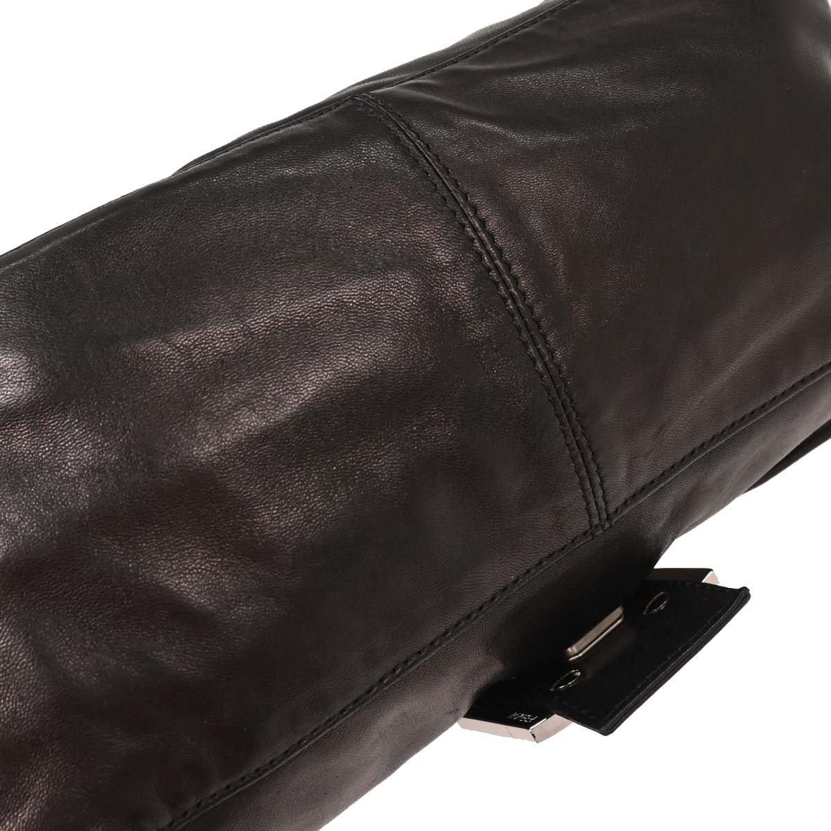 Fendi Black Lambskin Baguette Mamma Handbag