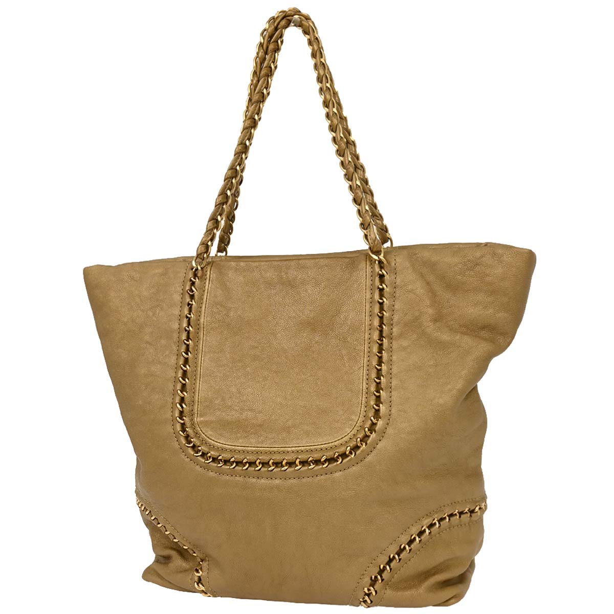 Chanel Gold Calfskin Luxury Line Tote Bag
