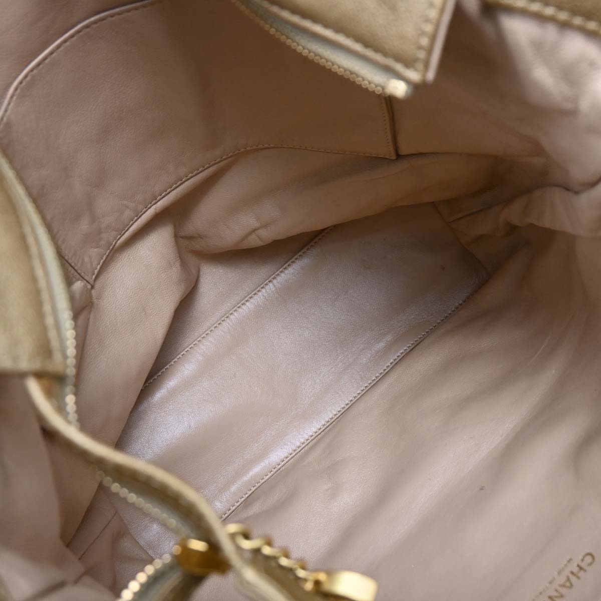 Chanel Gold Calfskin Luxury Line Tote Bag