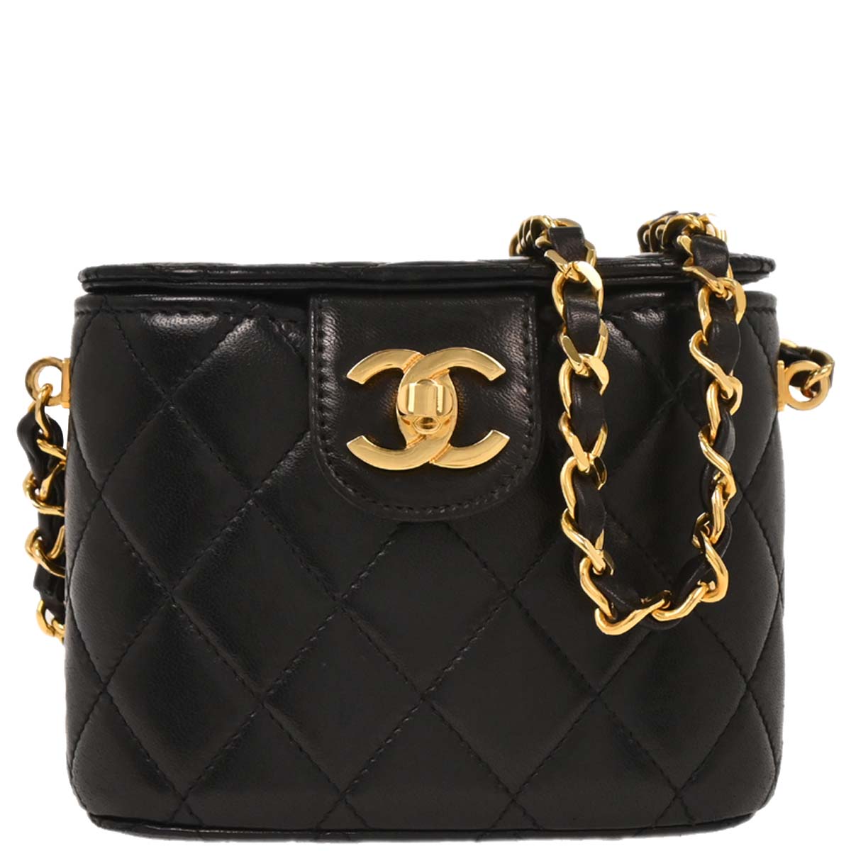Chanel Black Lambskin Vanity Shoulder Bag