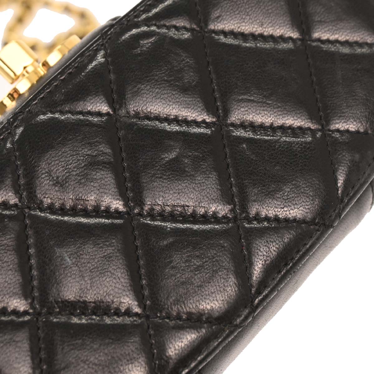 Chanel Black Lambskin Vanity Shoulder Bag