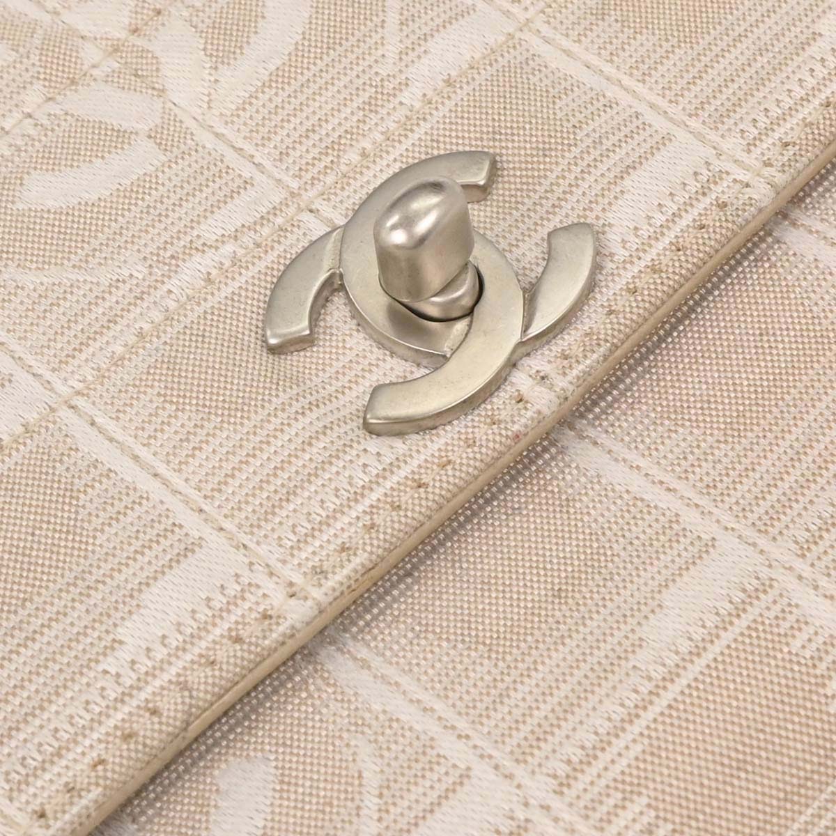 Chanel White Jacquard Nylon New Travel Line Shoulder Bag