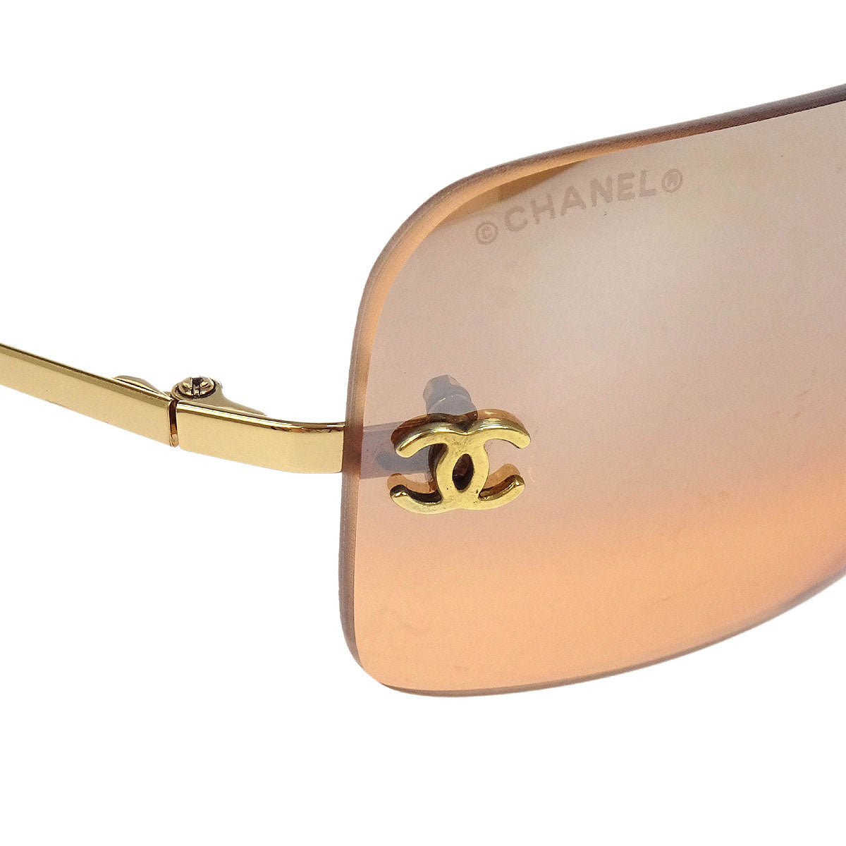 Chanel Sunglasses Eyewear Orange Brown Small Good