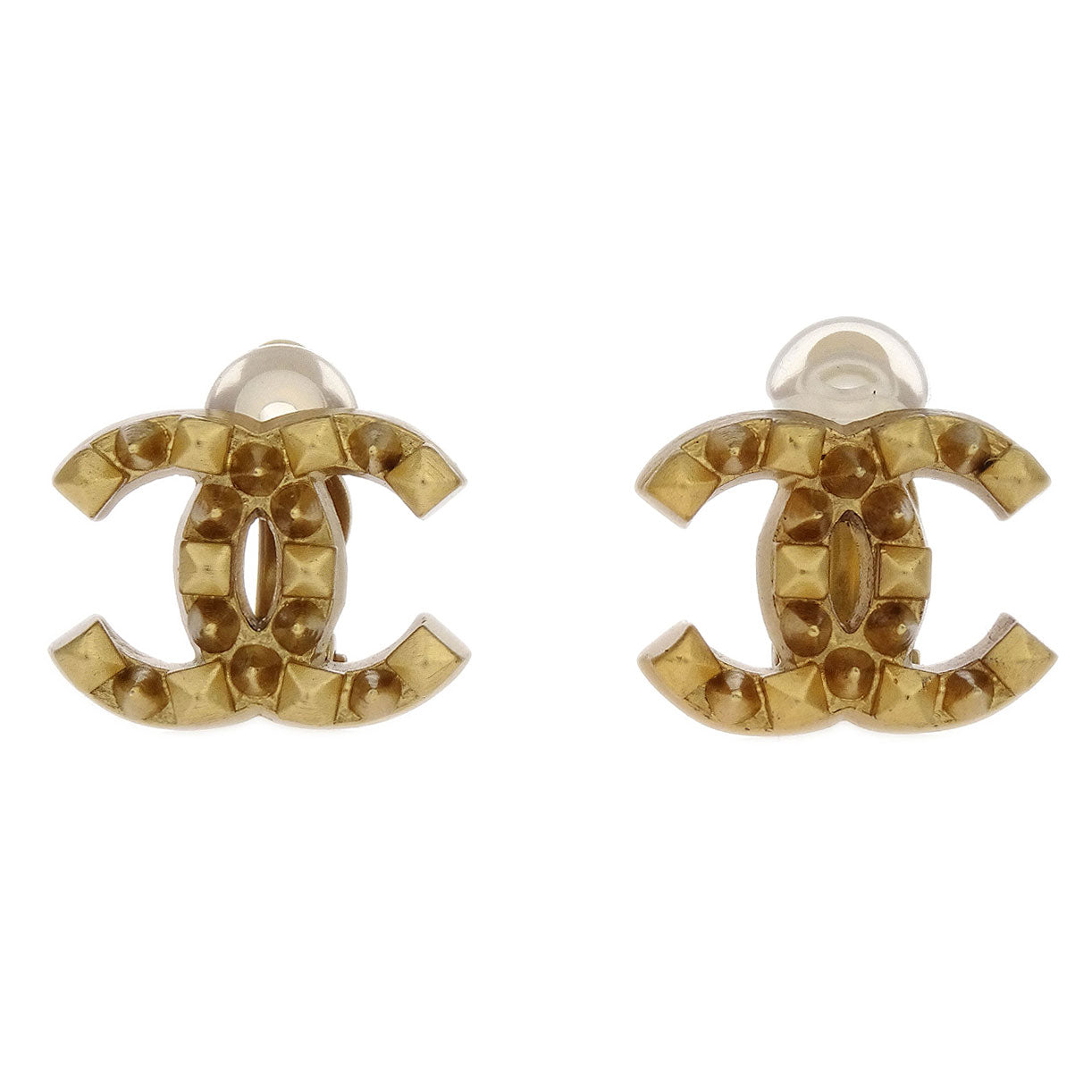 Chanel Gold CC Earrings Clip-On 03P