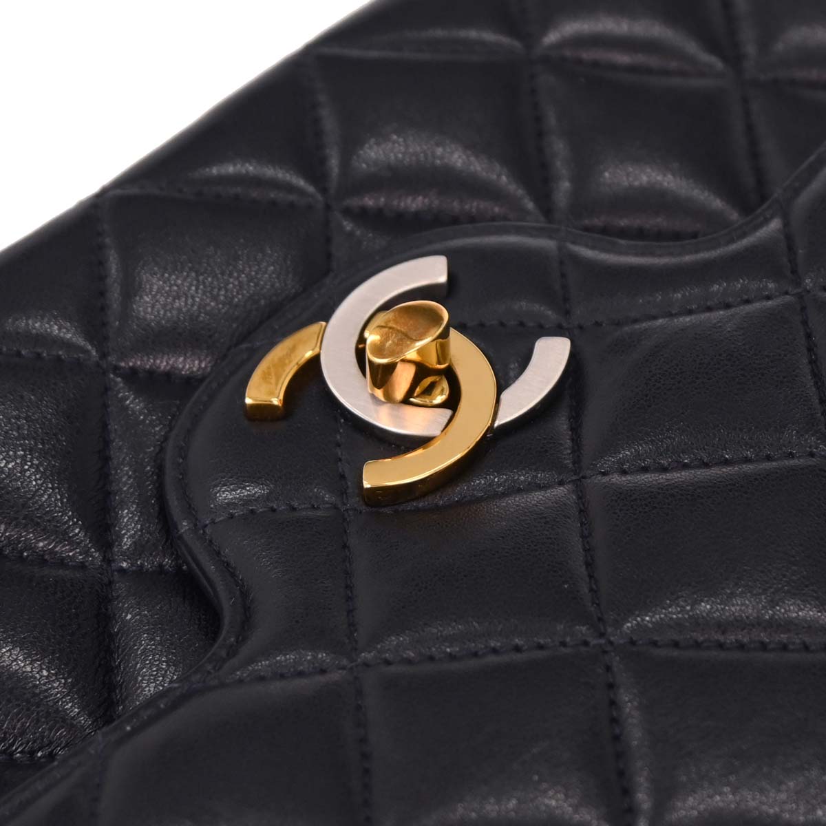 Chanel Navy Lambskin Paris Small Double Flap Shoulder Bag