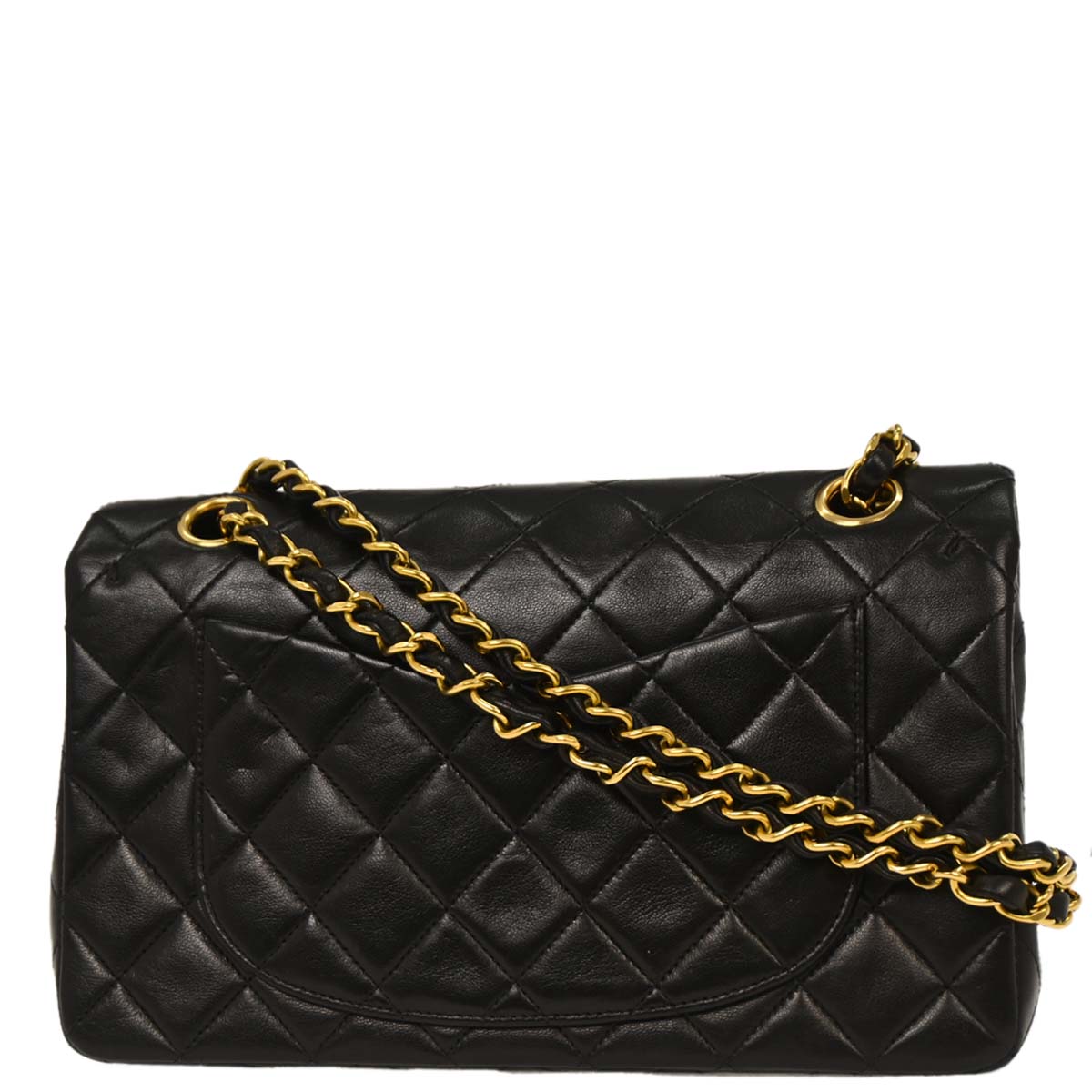 Chanel Black Lambskin Small Classic Double Flap Shoulder Bag