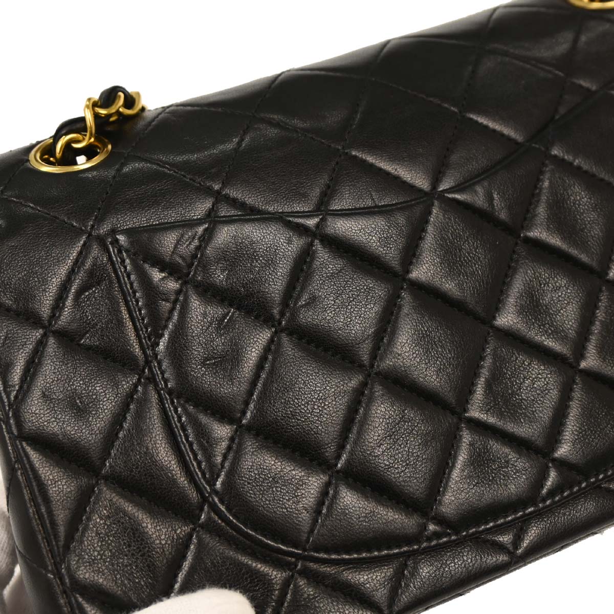 Chanel Black Lambskin Small Classic Double Flap Shoulder Bag