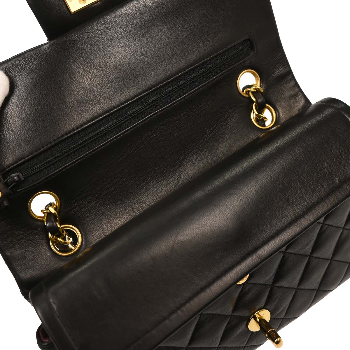 Chanel Black Lambskin Small Classic Double Flap Shoulder Bag