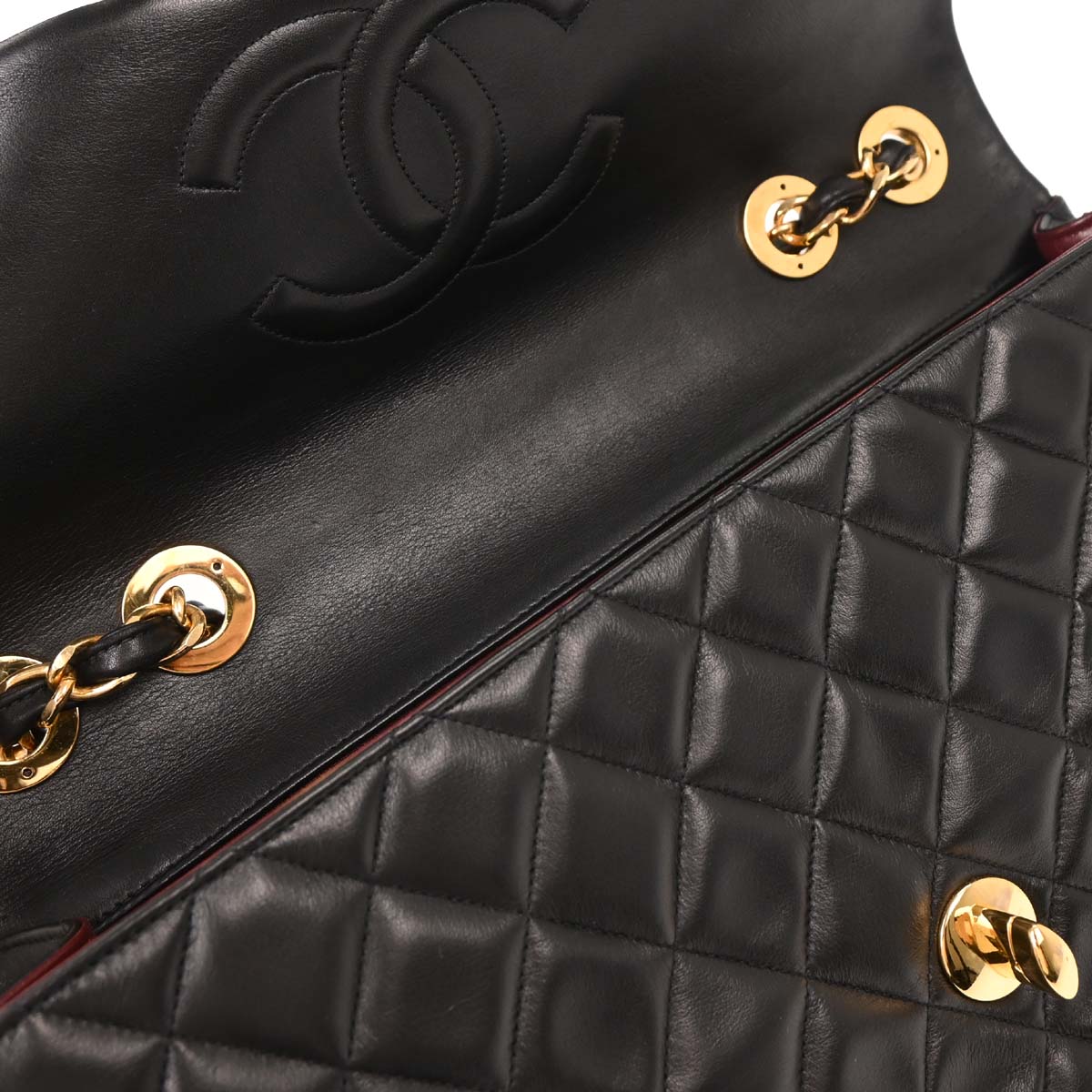 Chanel Black Lambskin Maxi Classic Flap Shoulder Bag