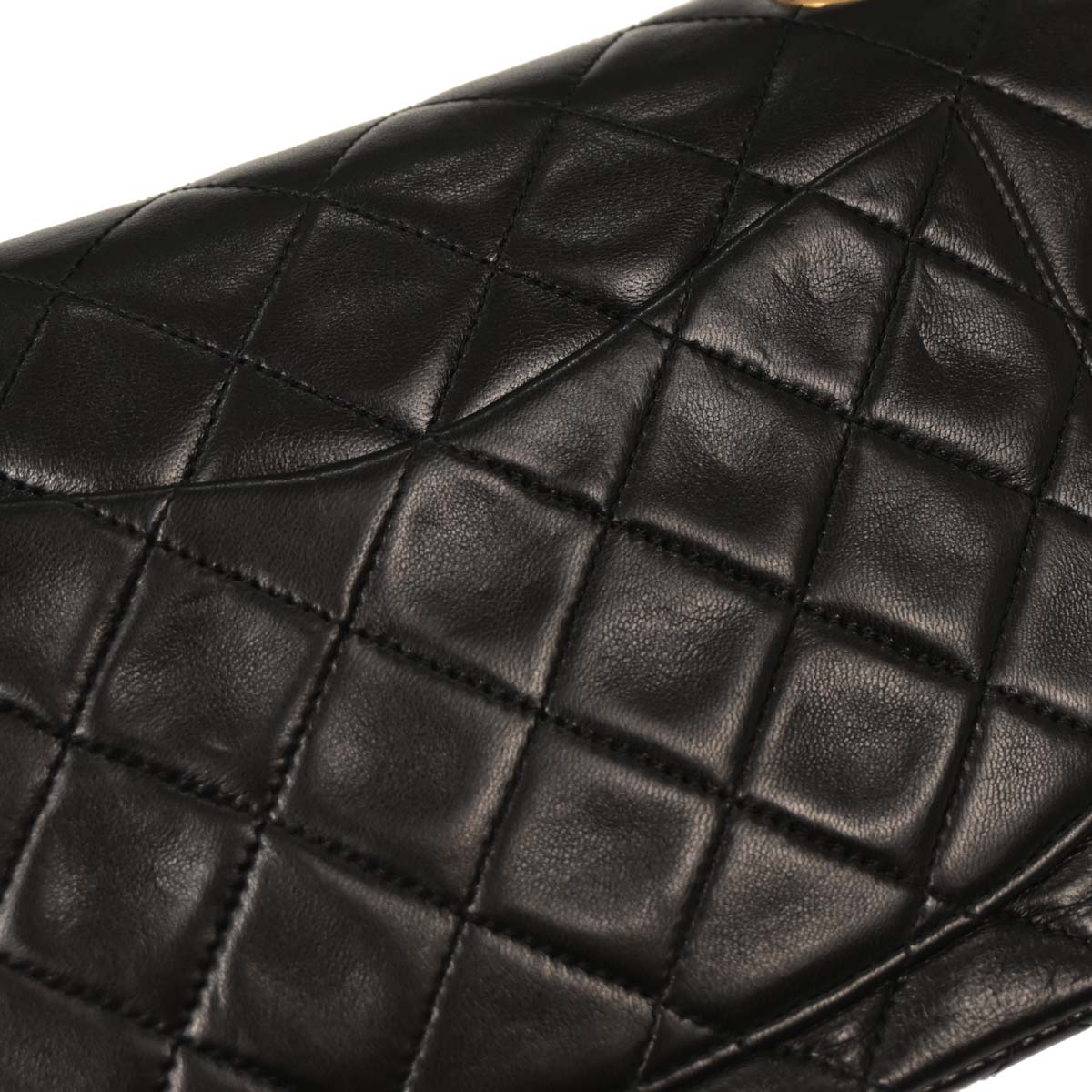 Chanel 1994-1996 Black Lambskin Small Classic Double Flap Shoulder Bag