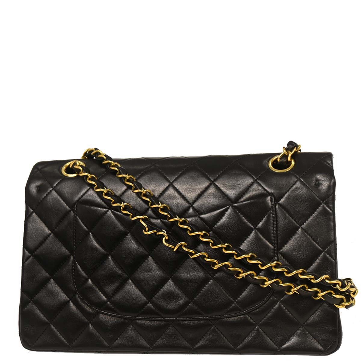 Chanel Black Lambskin Medium Classic Double Flap Shoulder Bag