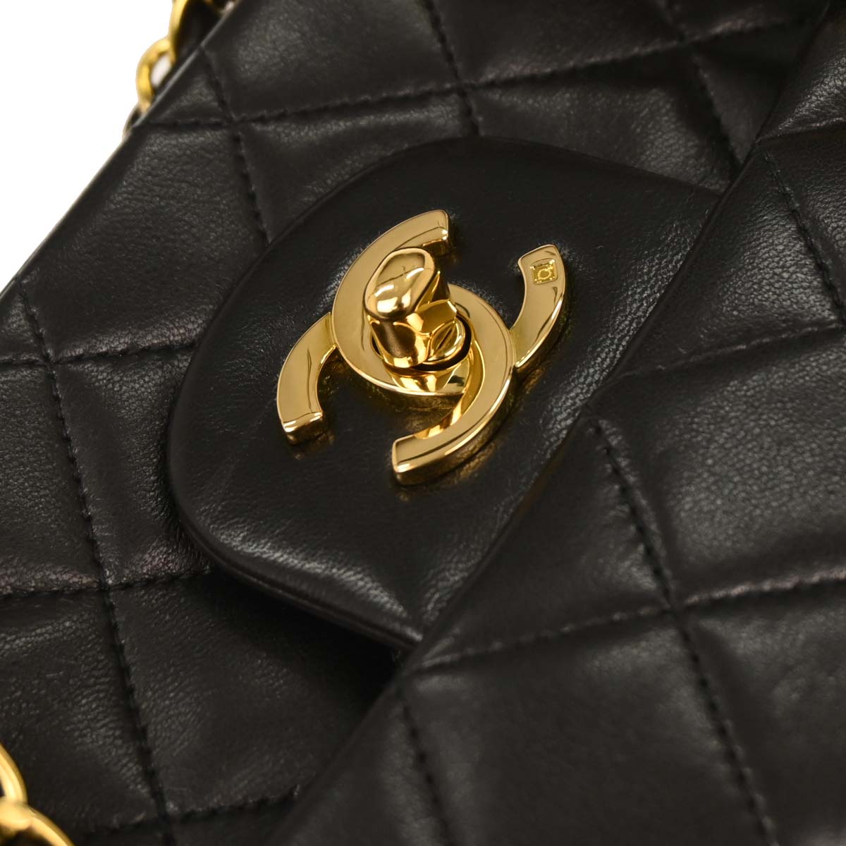 Chanel Black Lambskin Medium Classic Double Flap Shoulder Bag