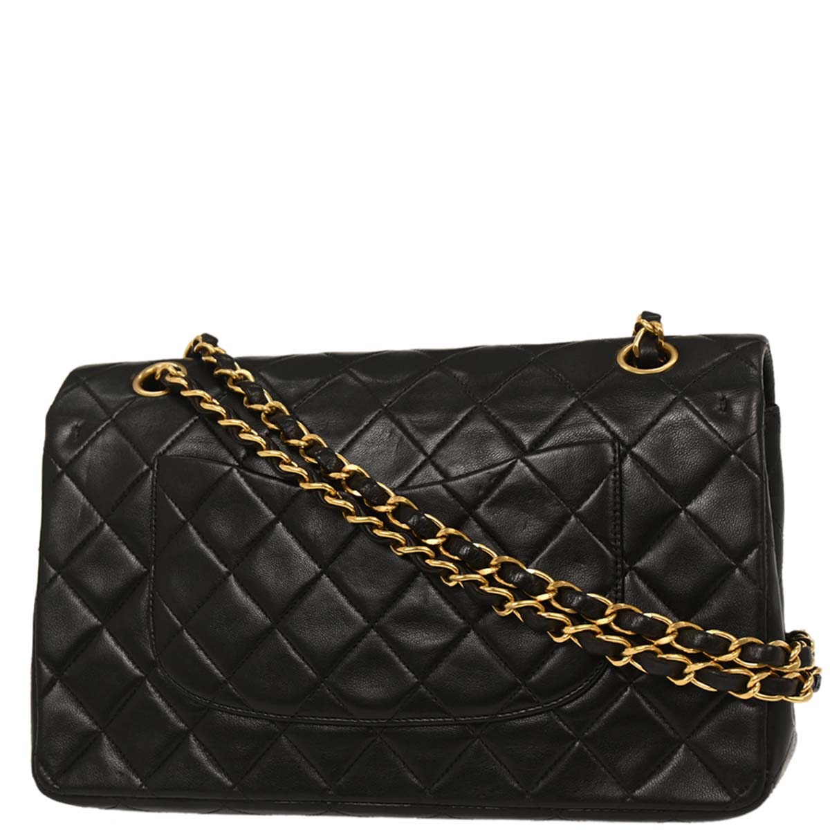 Chanel 1994-1996 Black Lambskin Medium Classic Double Flap Shoulder Bag
