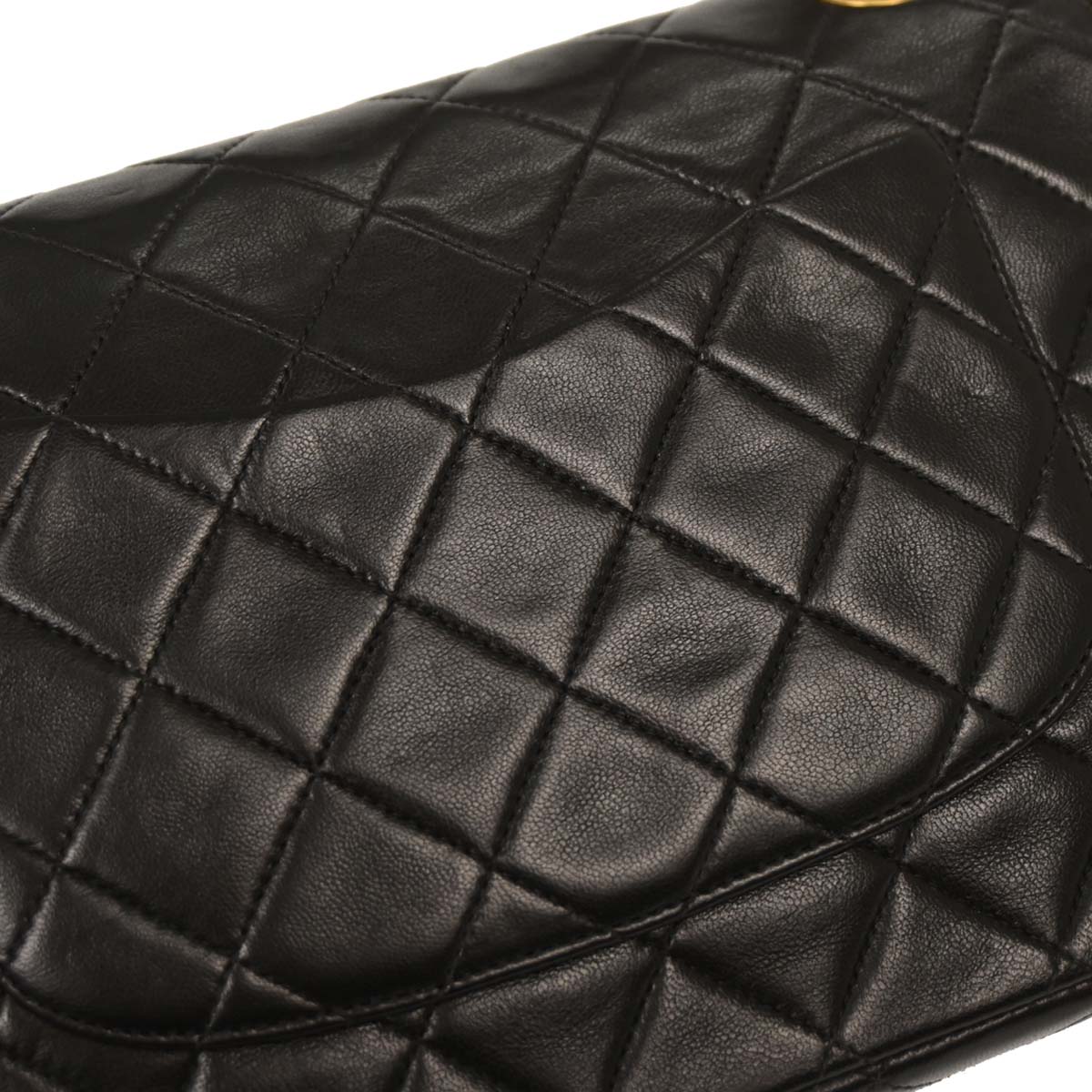 Chanel 1994-1996 Black Lambskin Medium Classic Double Flap Shoulder Bag