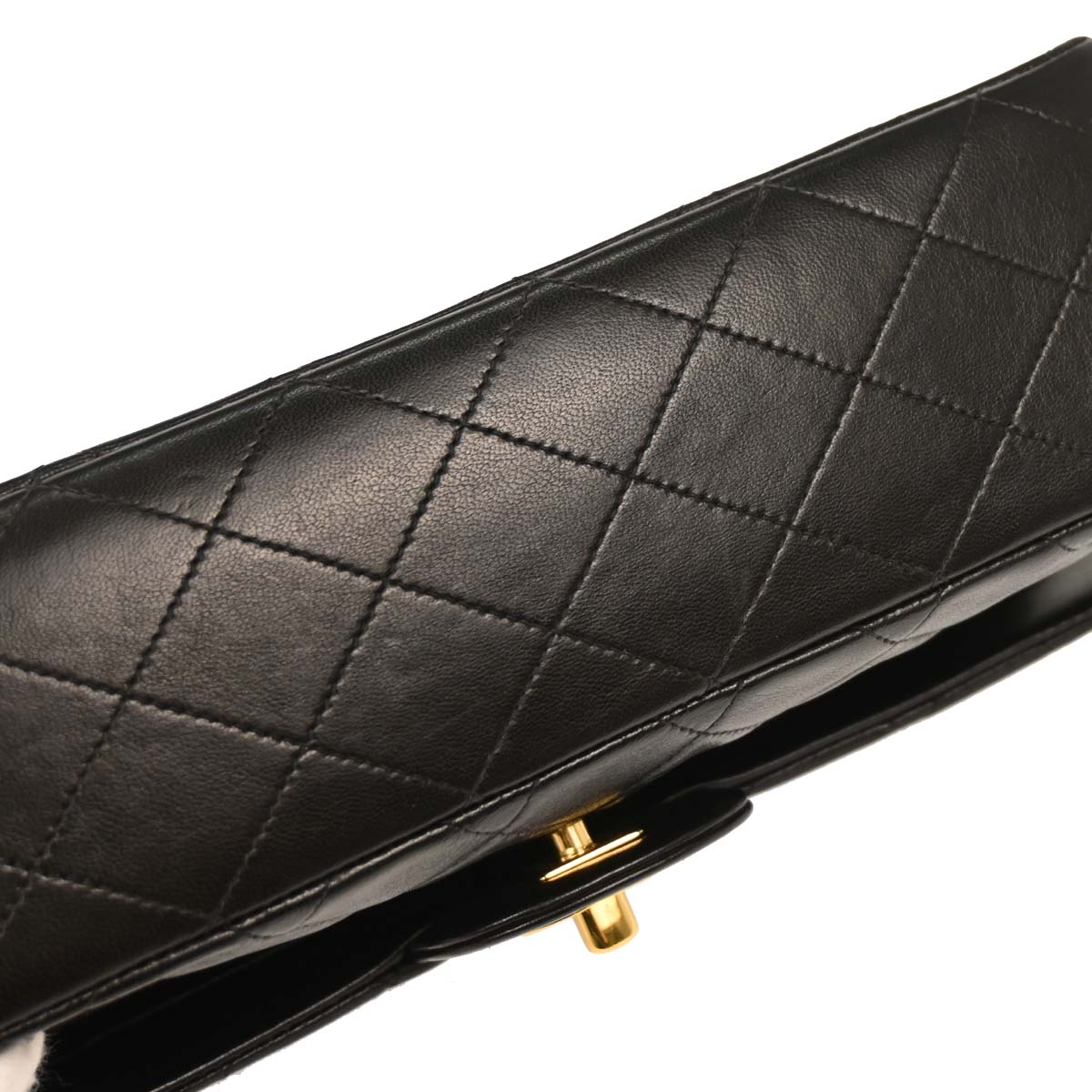 Chanel 1994-1996 Black Lambskin Medium Classic Double Flap Shoulder Bag
