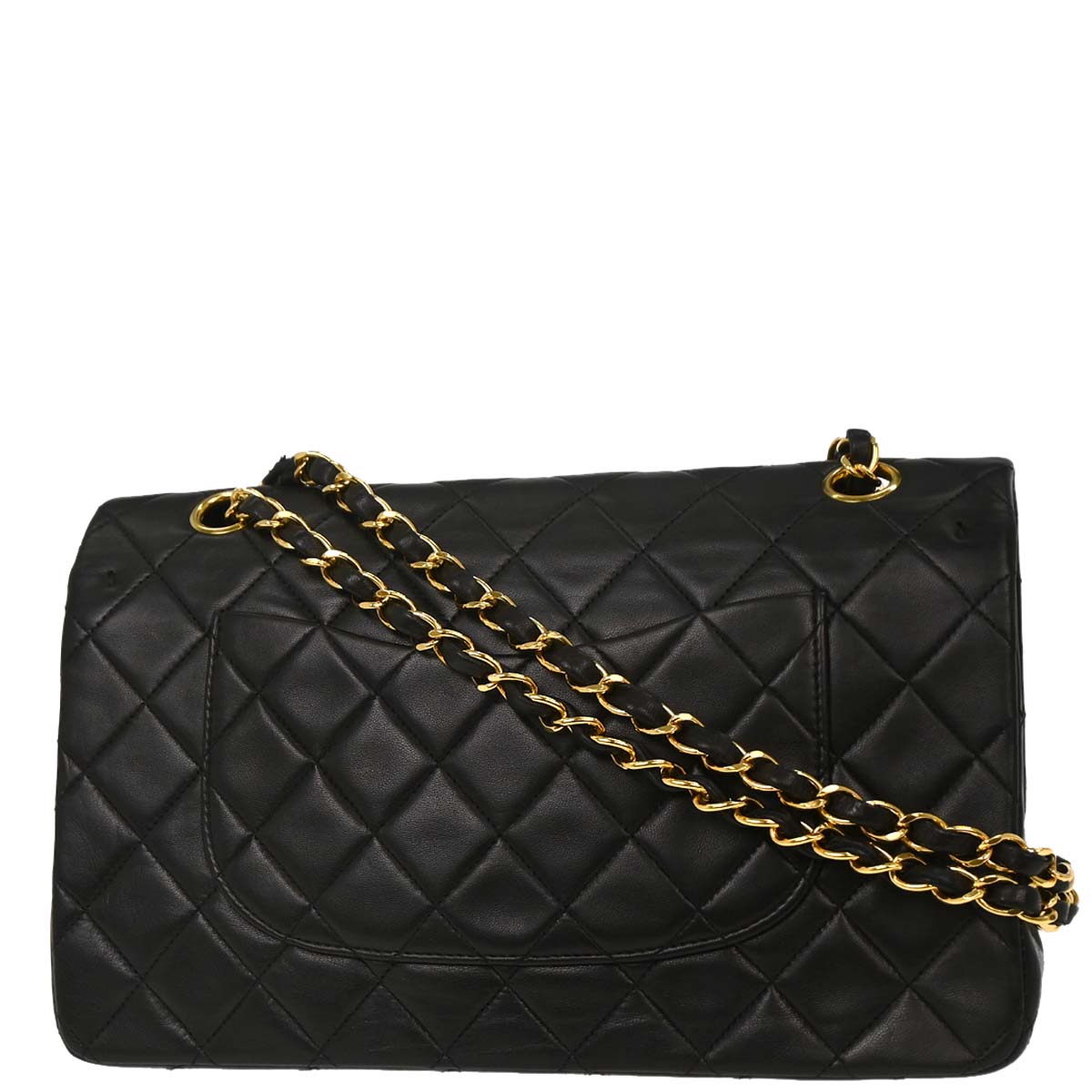 Chanel Black Lambskin Medium Classic Double Flap Shoulder Bag