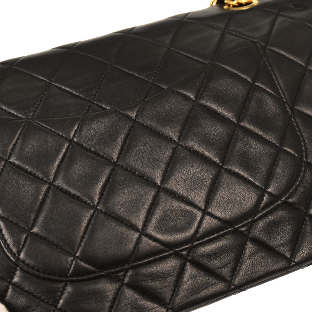 Chanel Black Lambskin Medium Classic Double Flap Shoulder Bag