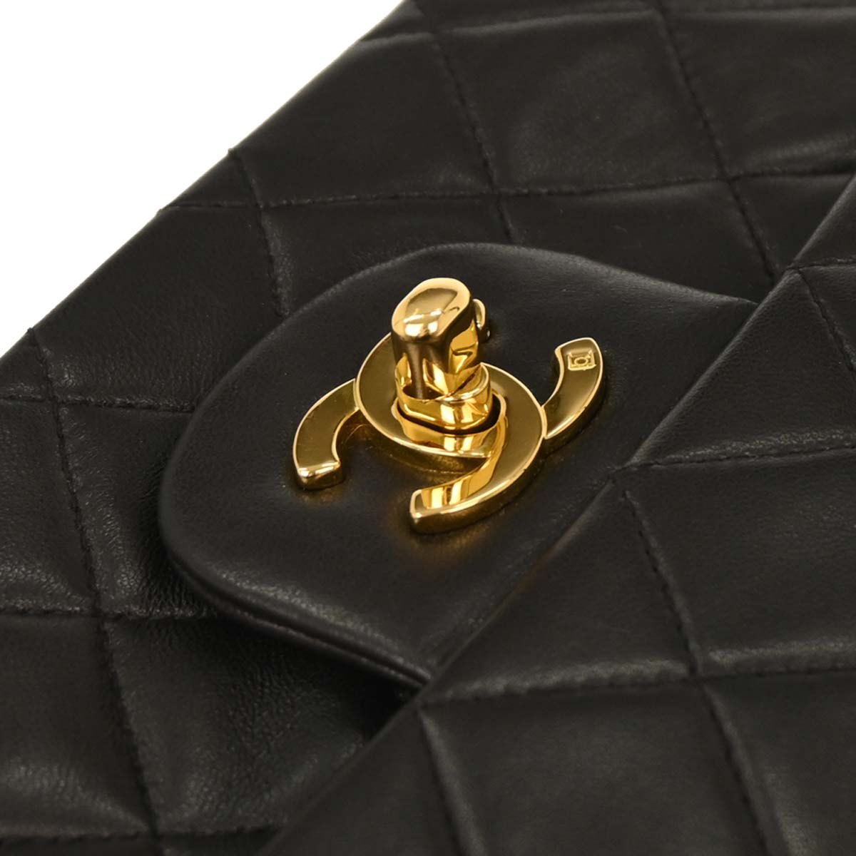 Chanel Black Lambskin Medium Classic Double Flap Shoulder Bag