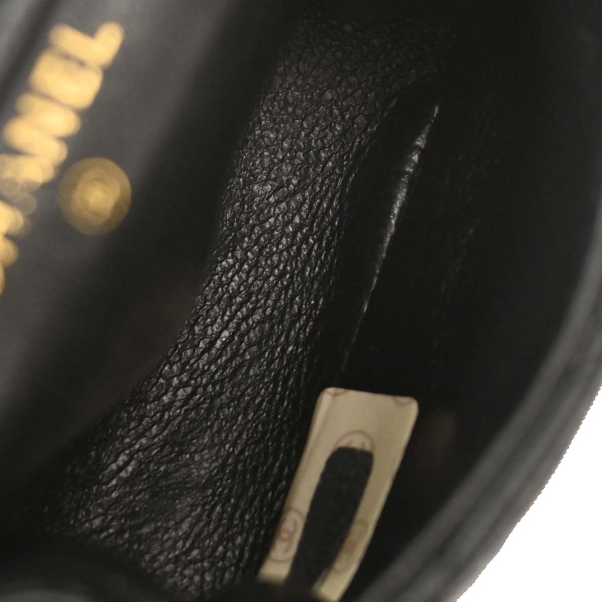 Chanel Black Lambskin Classic Flap Micro Chain Crossbody Bag Pouch