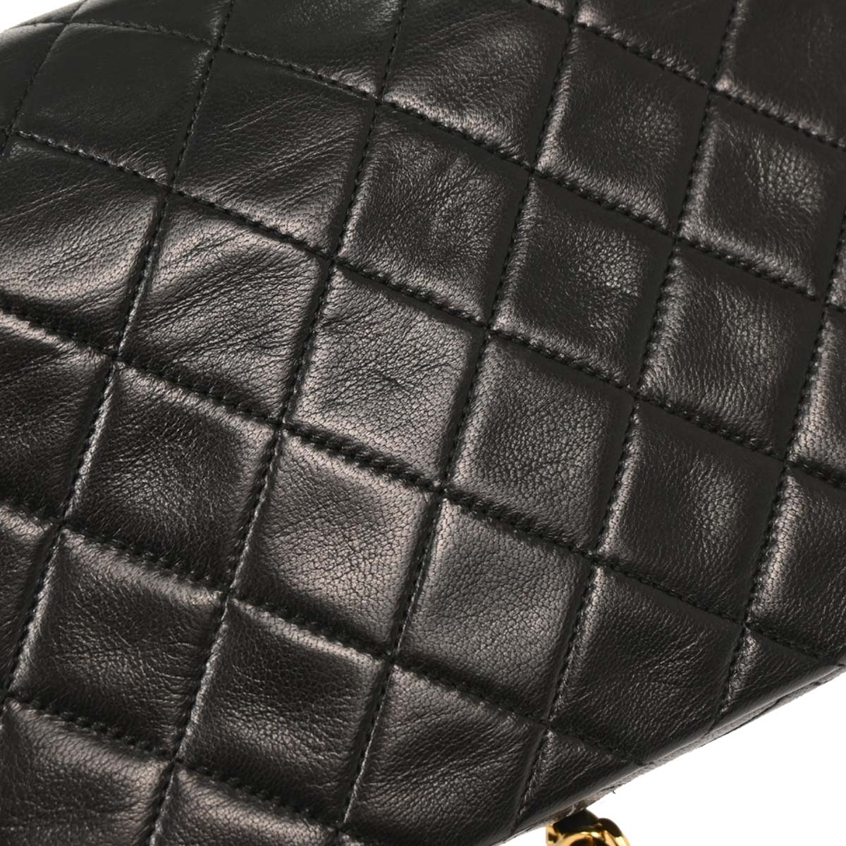Chanel 1989-1991 Black Lambskin Turnlock Small Full Flap Shoulder Bag