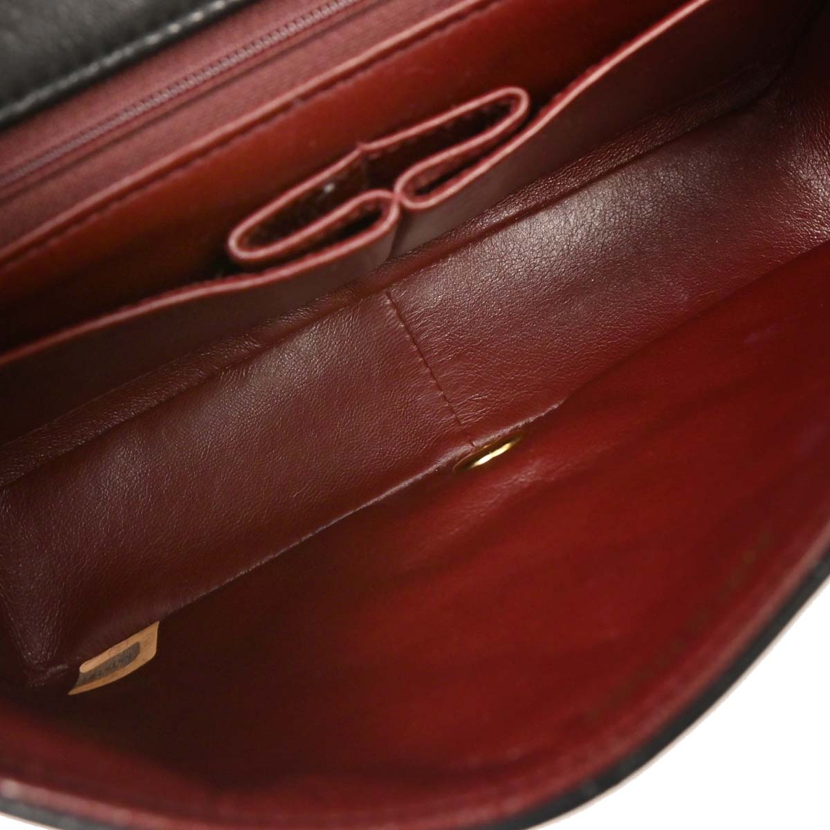 Chanel 1989-1991 Black Lambskin Turnlock Small Full Flap Shoulder Bag