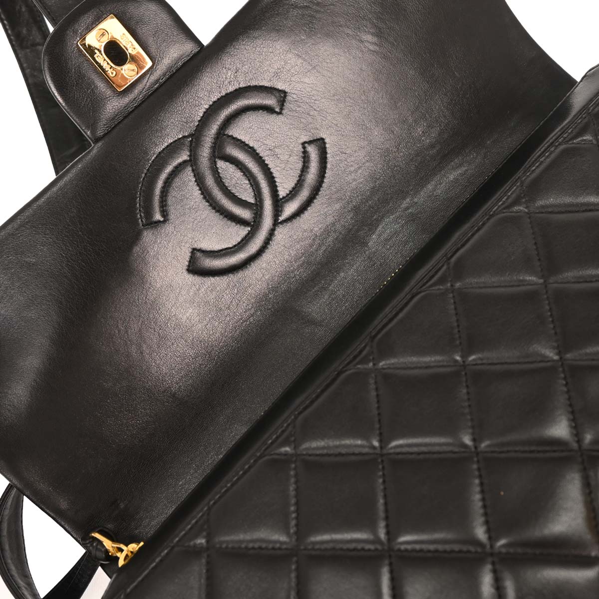 Chanel Black Lambskin Backpack