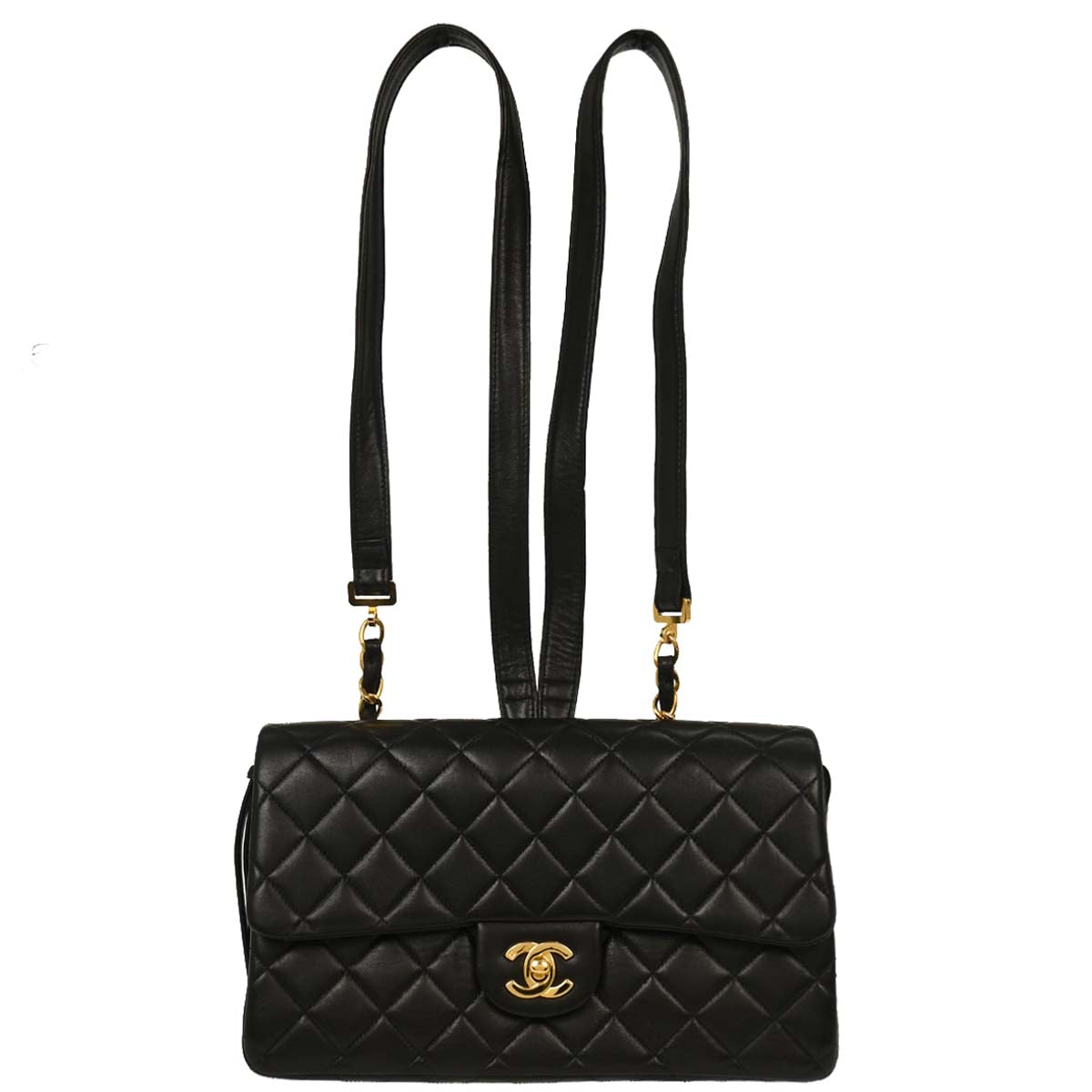 Chanel Black Lambskin Backpack