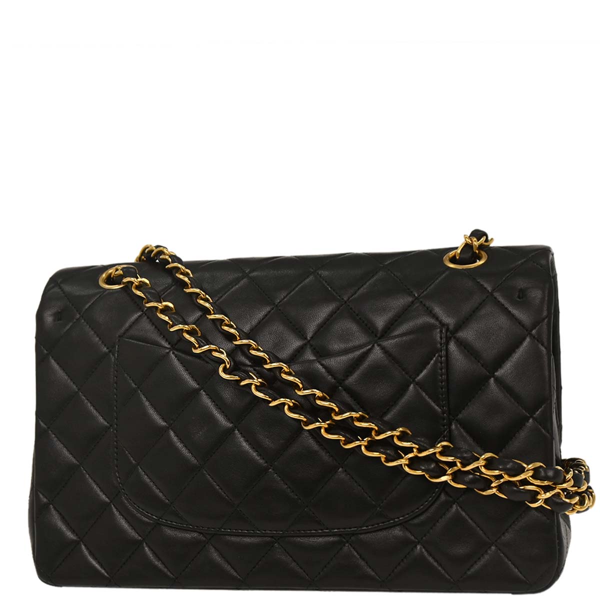 Chanel Black Lambskin Medium Classic Double Flap Shoulder Bag