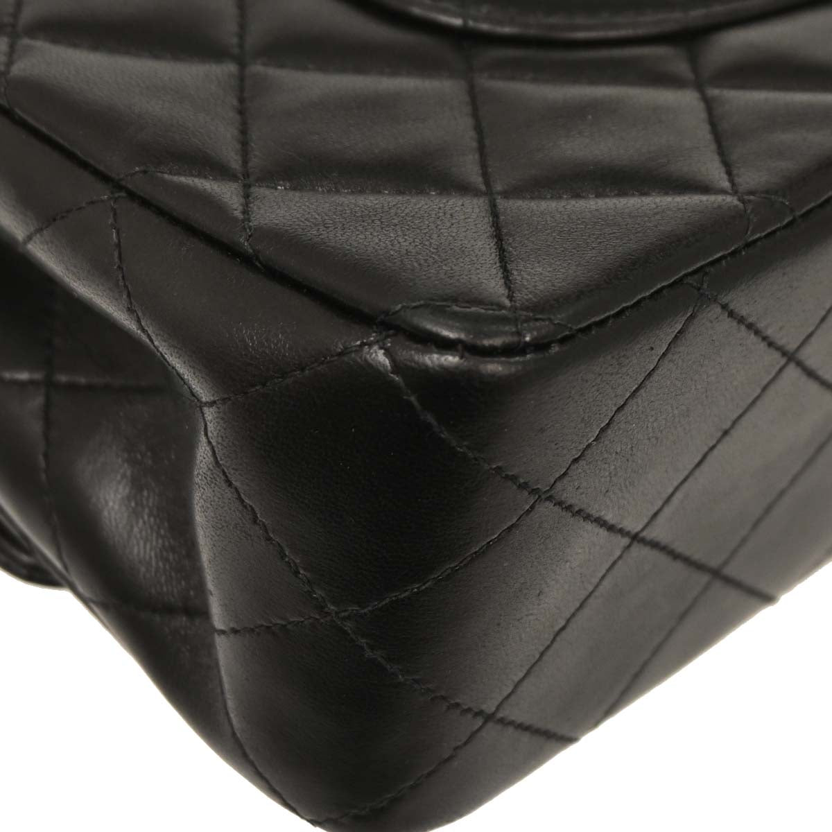 Chanel Black Lambskin Medium Classic Double Flap Shoulder Bag