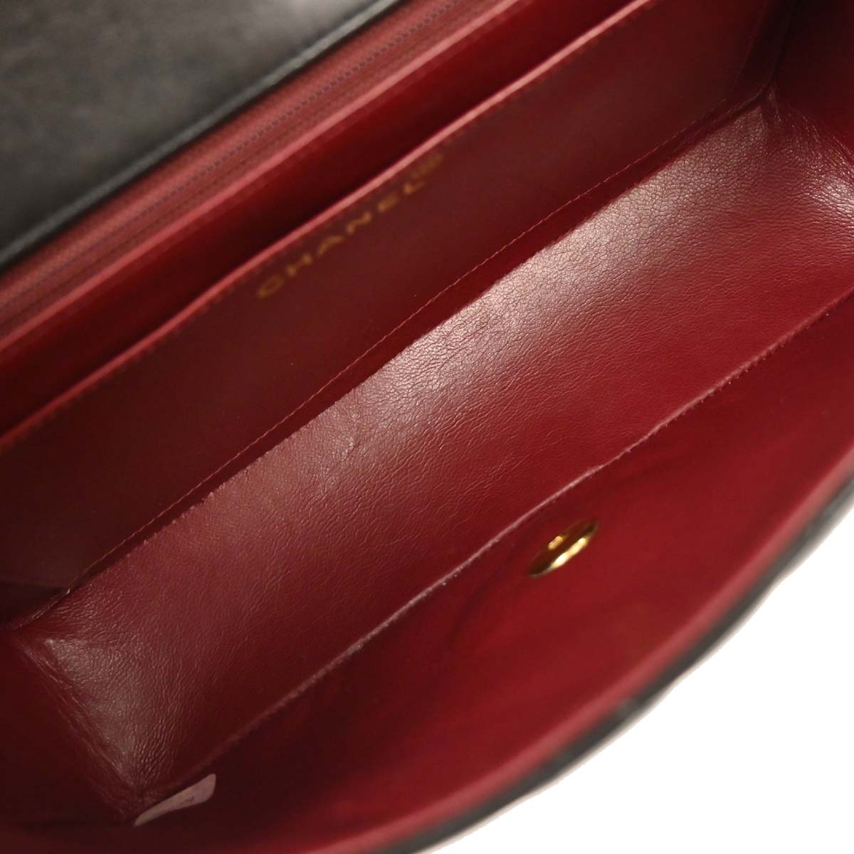 Chanel 1991-1994 Black Lambskin Medium Diana Shoulder Bag